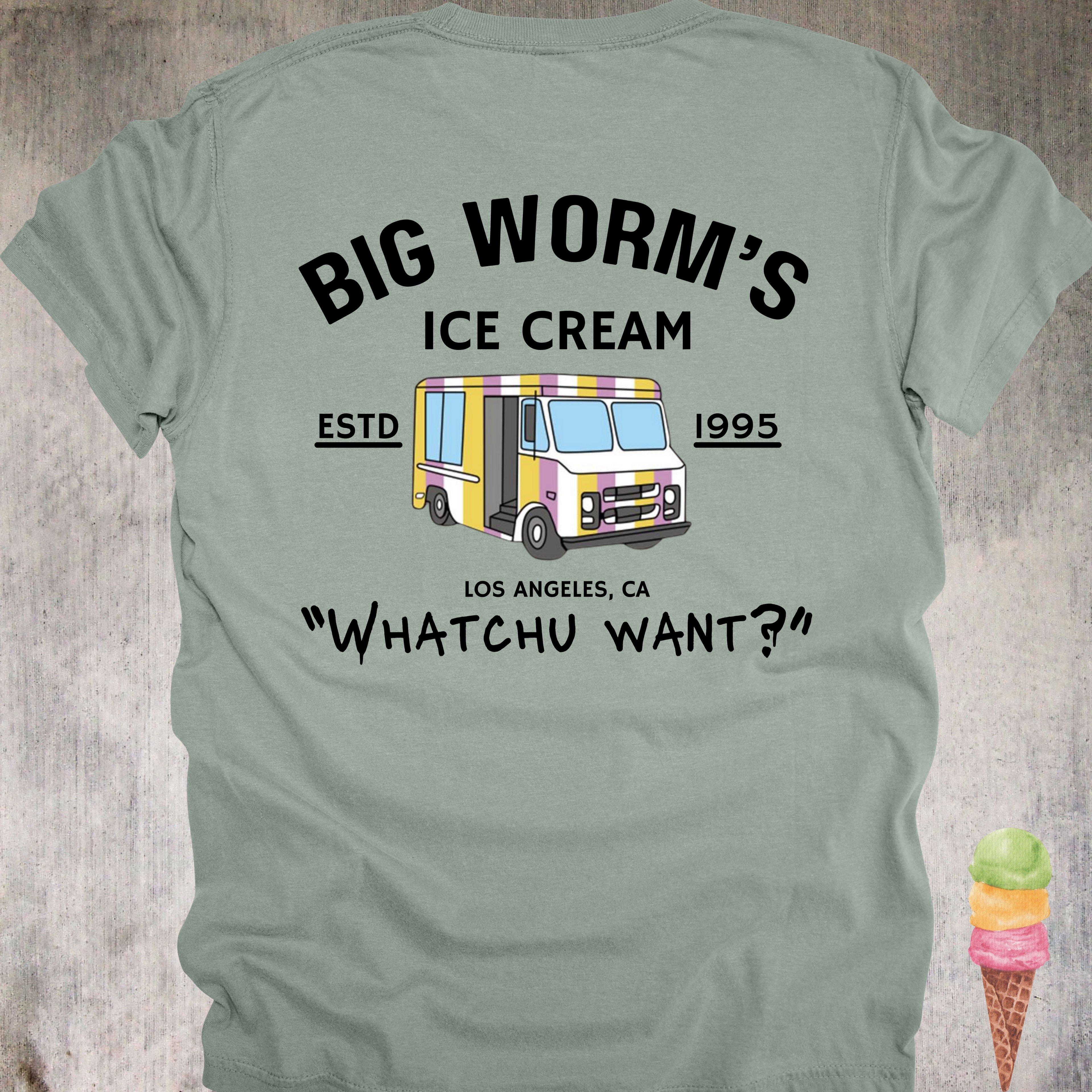 'Big Worm's Ice Cream' - Unisex T-Shirt.