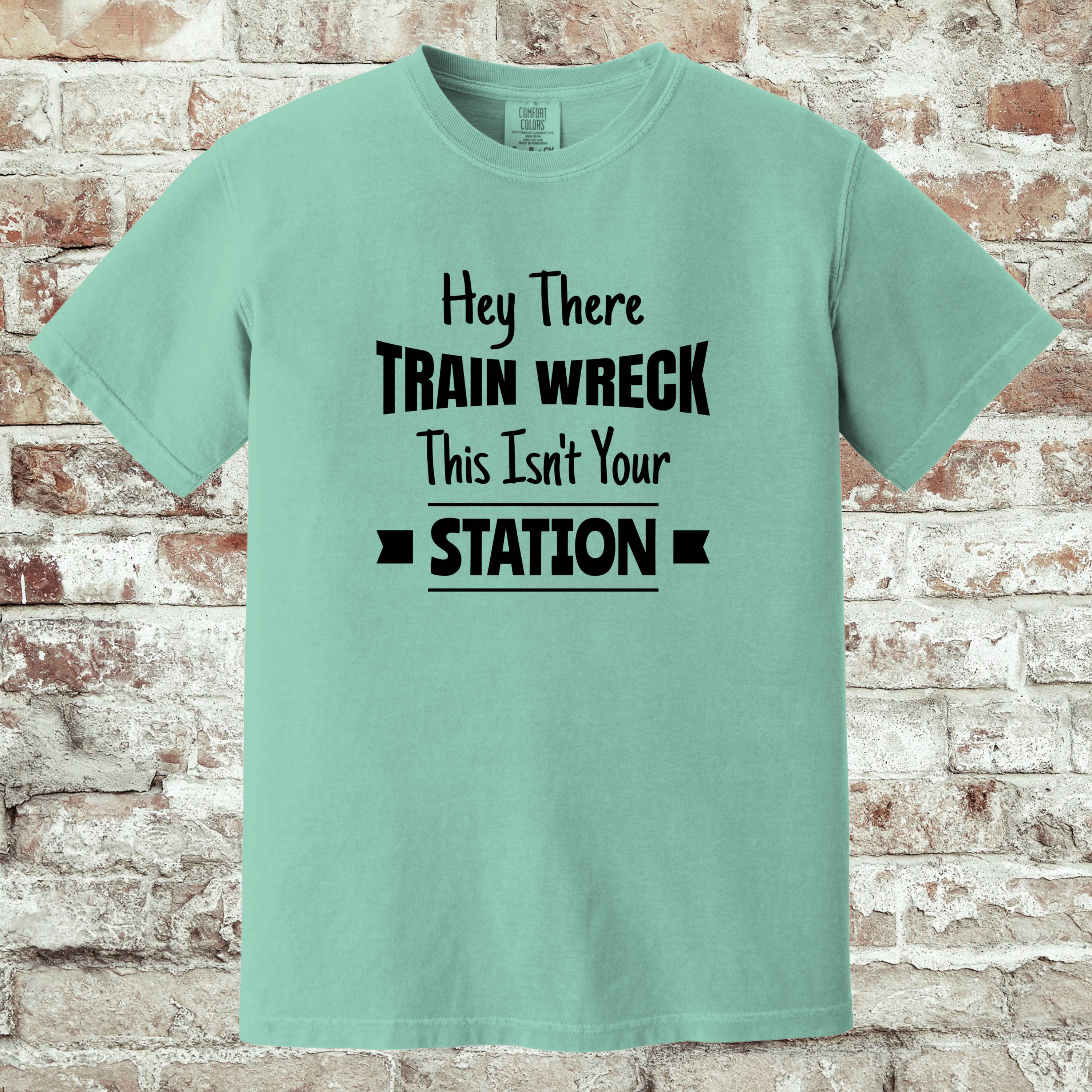 'HEY THERE TRAINWRECK, THIS ISN'T YOUR STATION' - Unisex T-Shirt For Your Next Trainride!