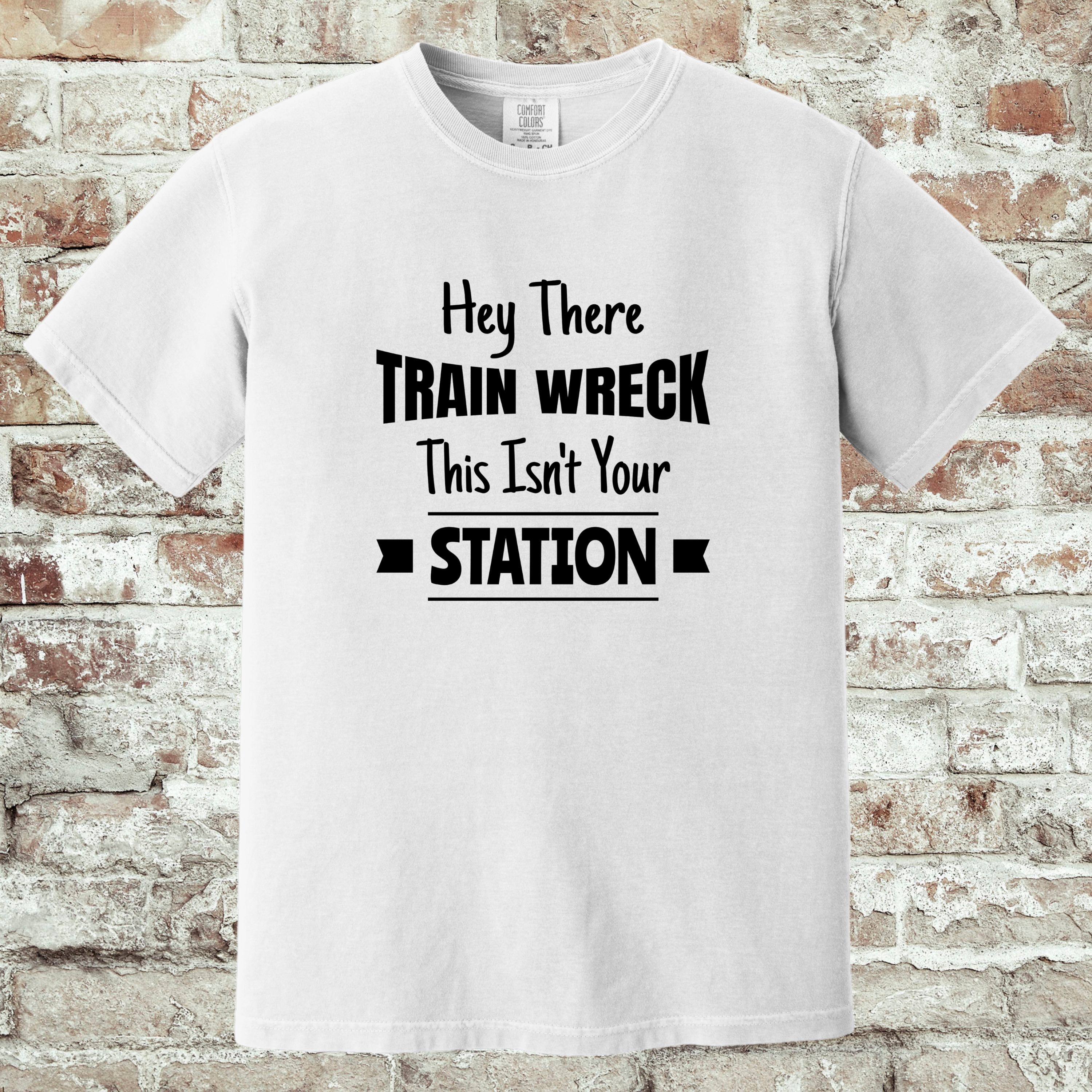 'HEY THERE TRAINWRECK, THIS ISN'T YOUR STATION' - Unisex T-Shirt For Your Next Trainride!