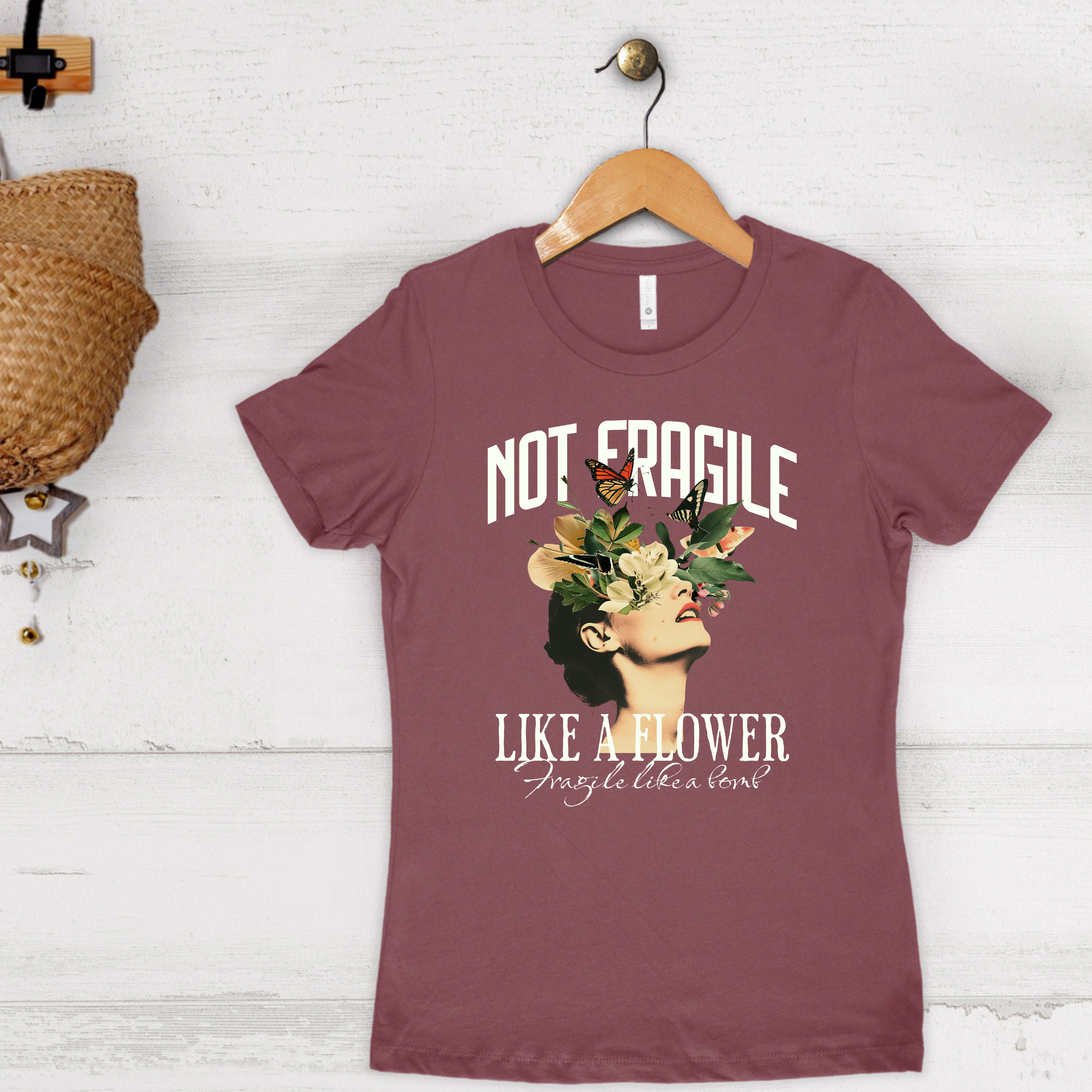 'NOT FRAGILE LIKE A FLOWER, FRAGILE LIKE A BOMB' - Women's Boyfriend Tee