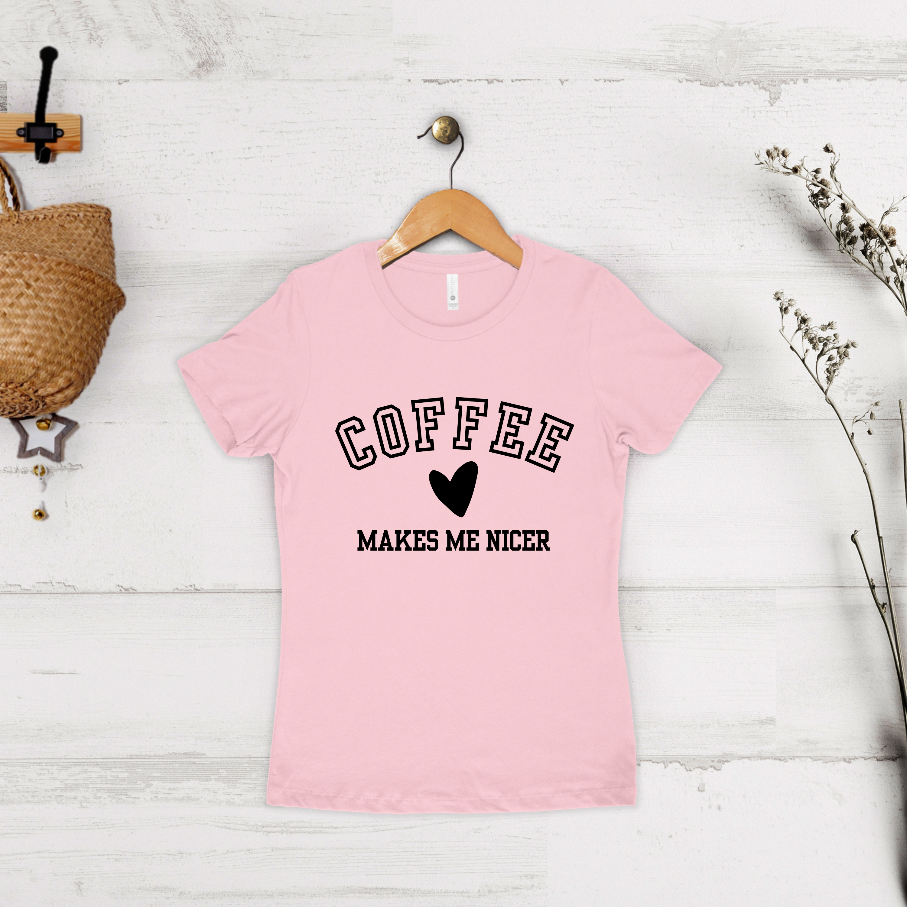 'COFFEE MAKES ME NICER' - Women's Boyfriend T-Shirt
