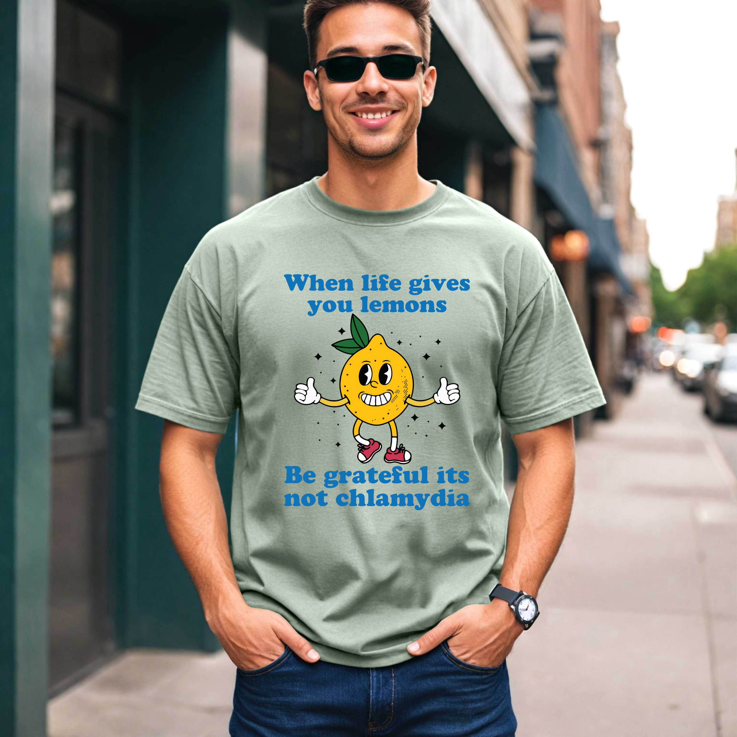 'WHEN LIFE GIVES YOU LEMONS, BE GRATEFUL ITS NOT CHLAMYDIA' - Unisex T-Shirt