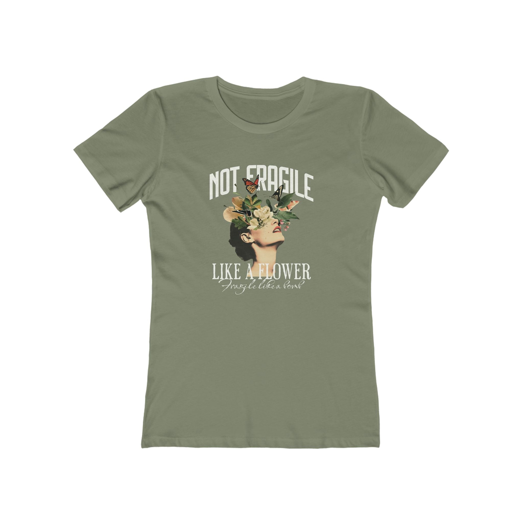 'NOT FRAGILE LIKE A FLOWER, FRAGILE LIKE A BOMB' - Women's Boyfriend Tee