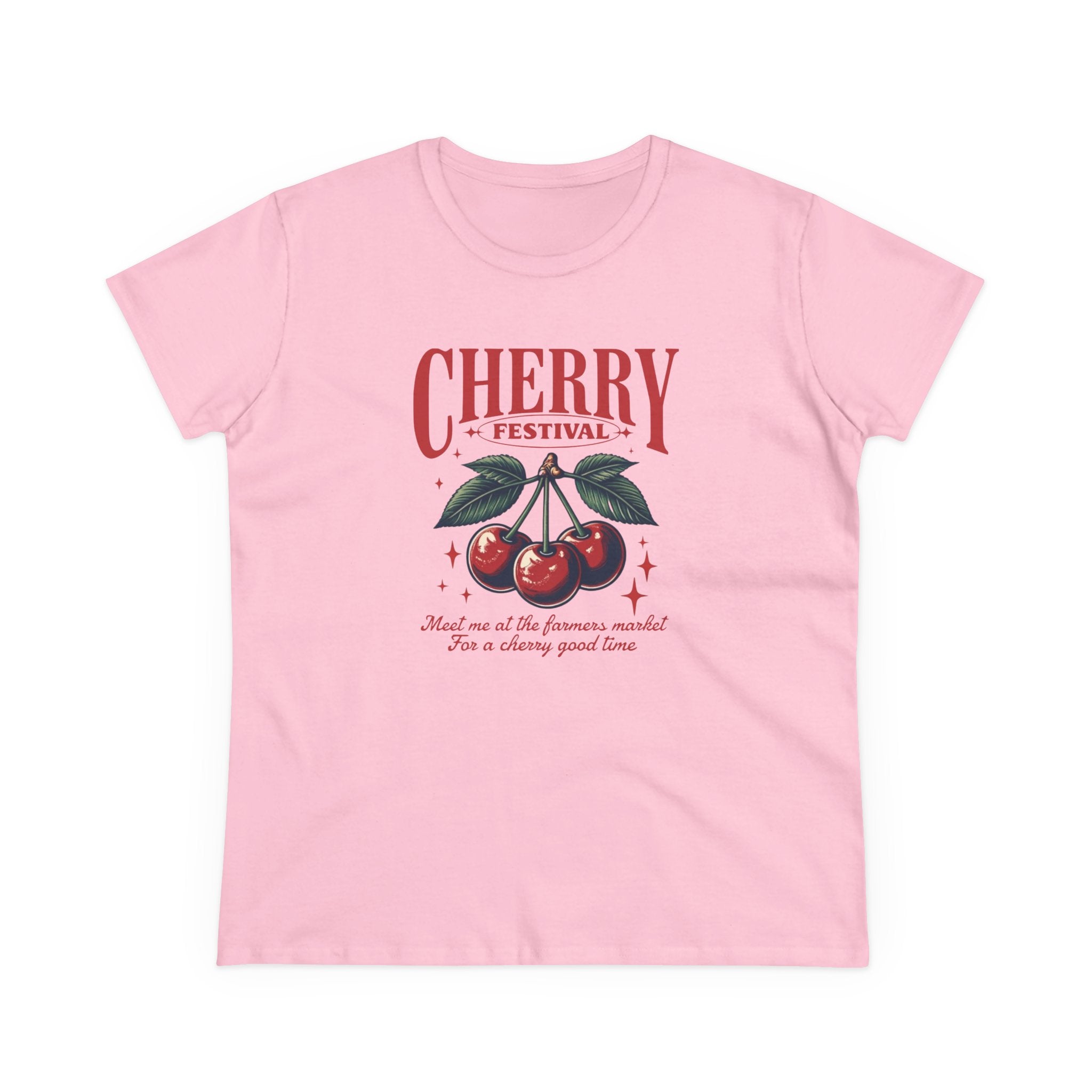 'CHERRY FESTIVAL-MEET ME AT THE FARMER'S MARKET FOR A CHERRY GOOD TIME' - Women's Semi-Fitted Tee