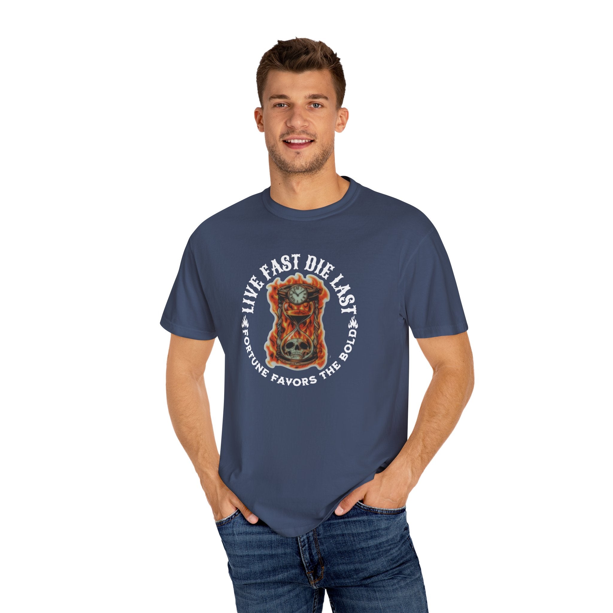 'LIVE FAST-DIE LAST-FORTUNE FAVORS THE BOLD' - Unisex T-Shirt