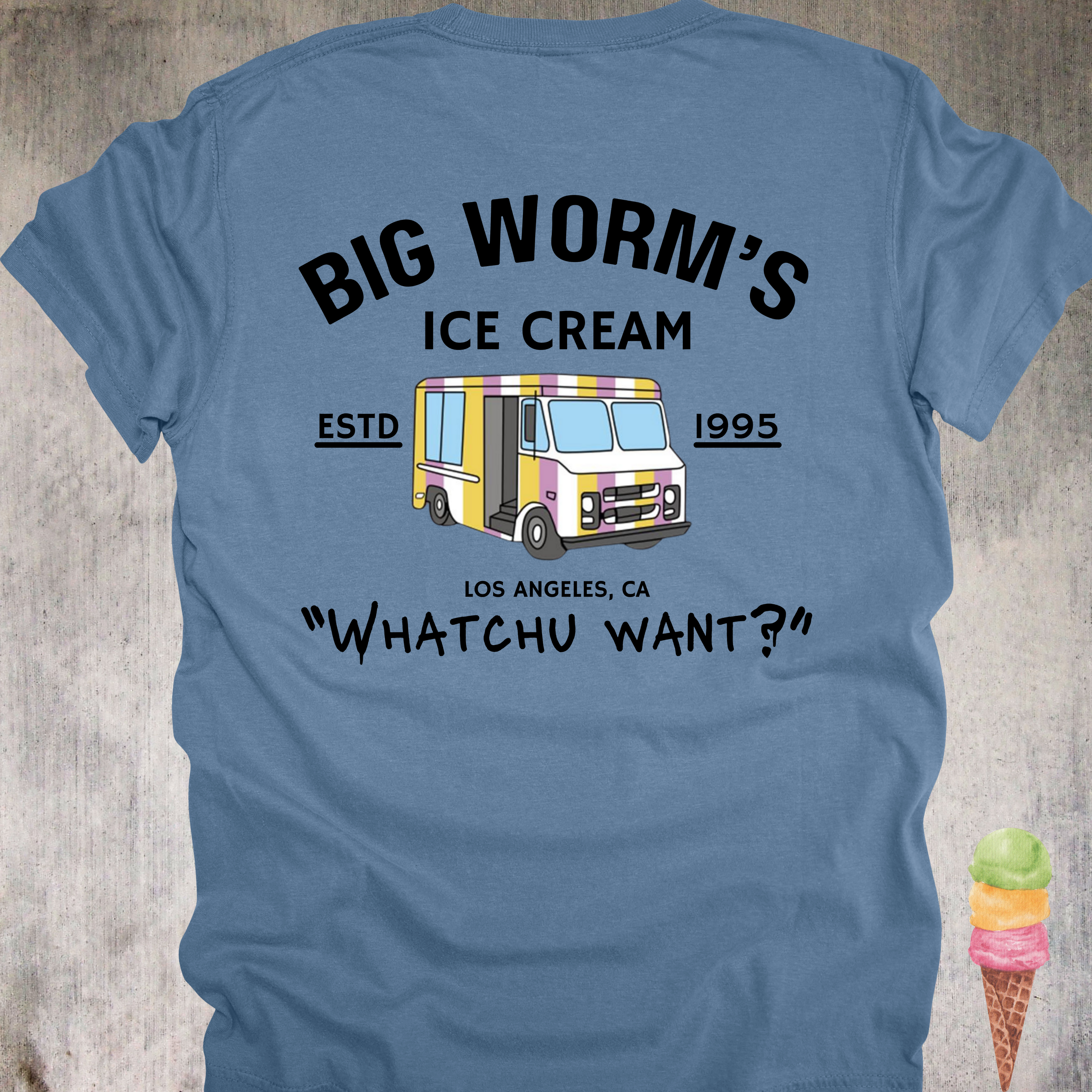 'Big Worm's Ice Cream' - Unisex T-Shirt.
