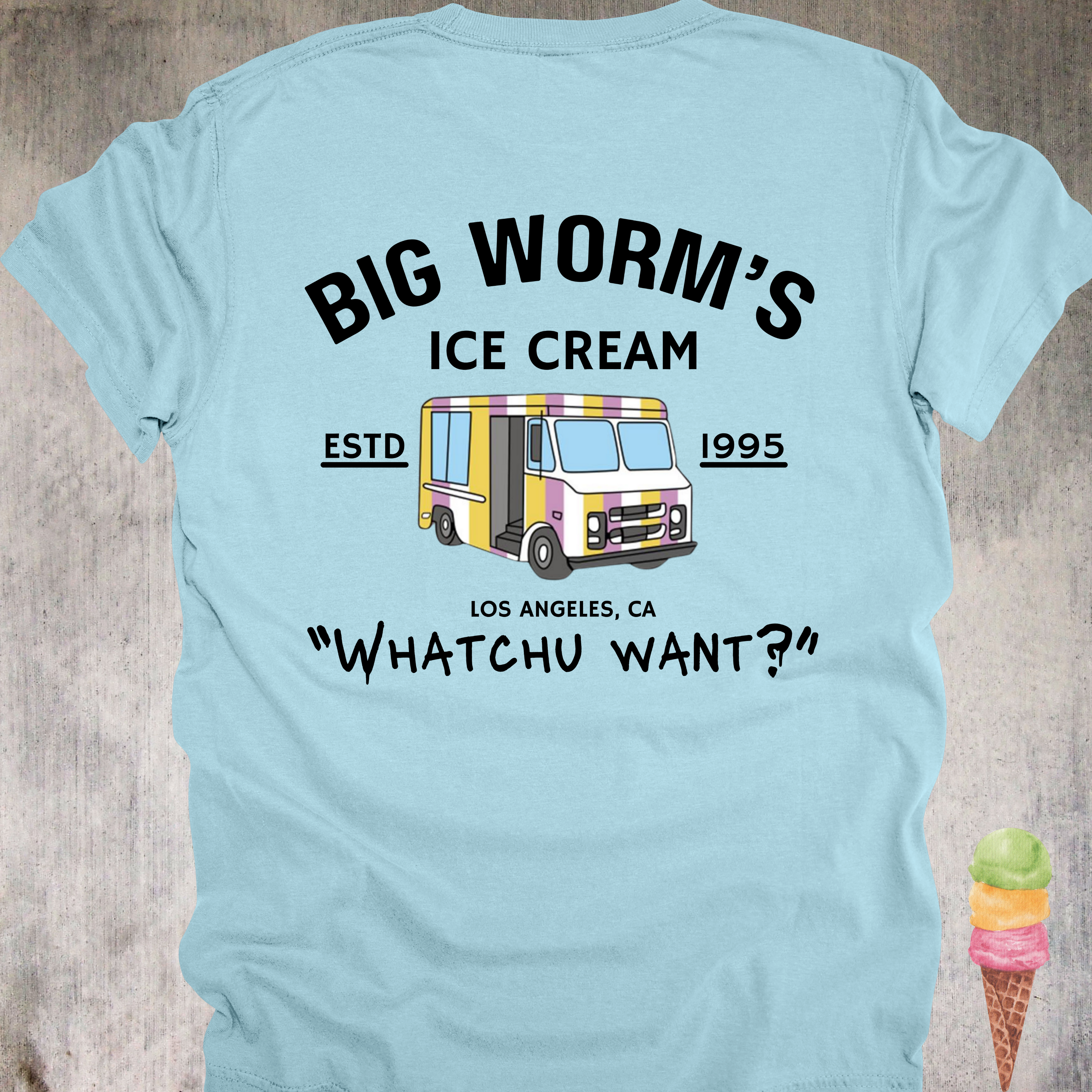 'Big Worm's Ice Cream' - Unisex T-Shirt.