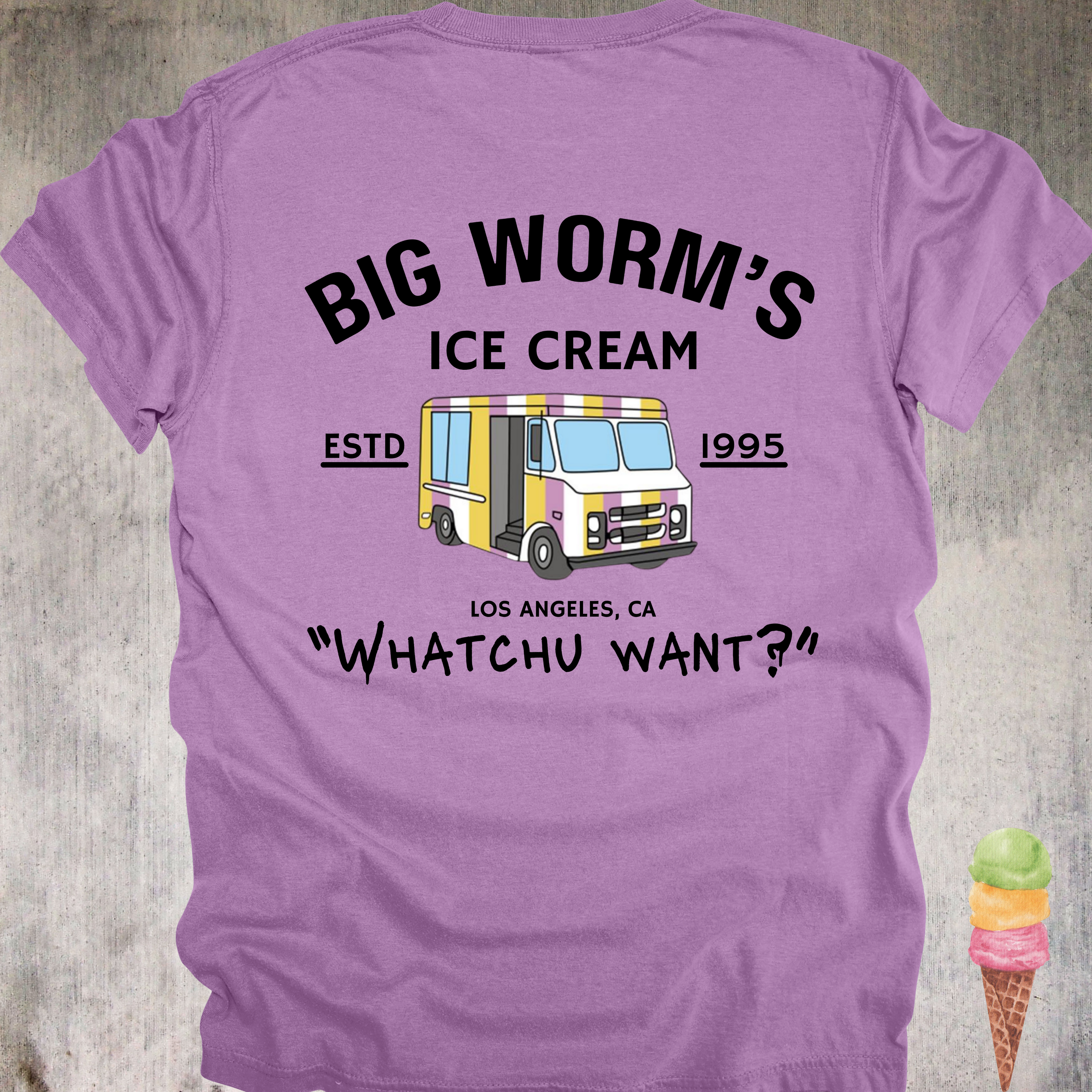 'Big Worm's Ice Cream' - Unisex T-Shirt.