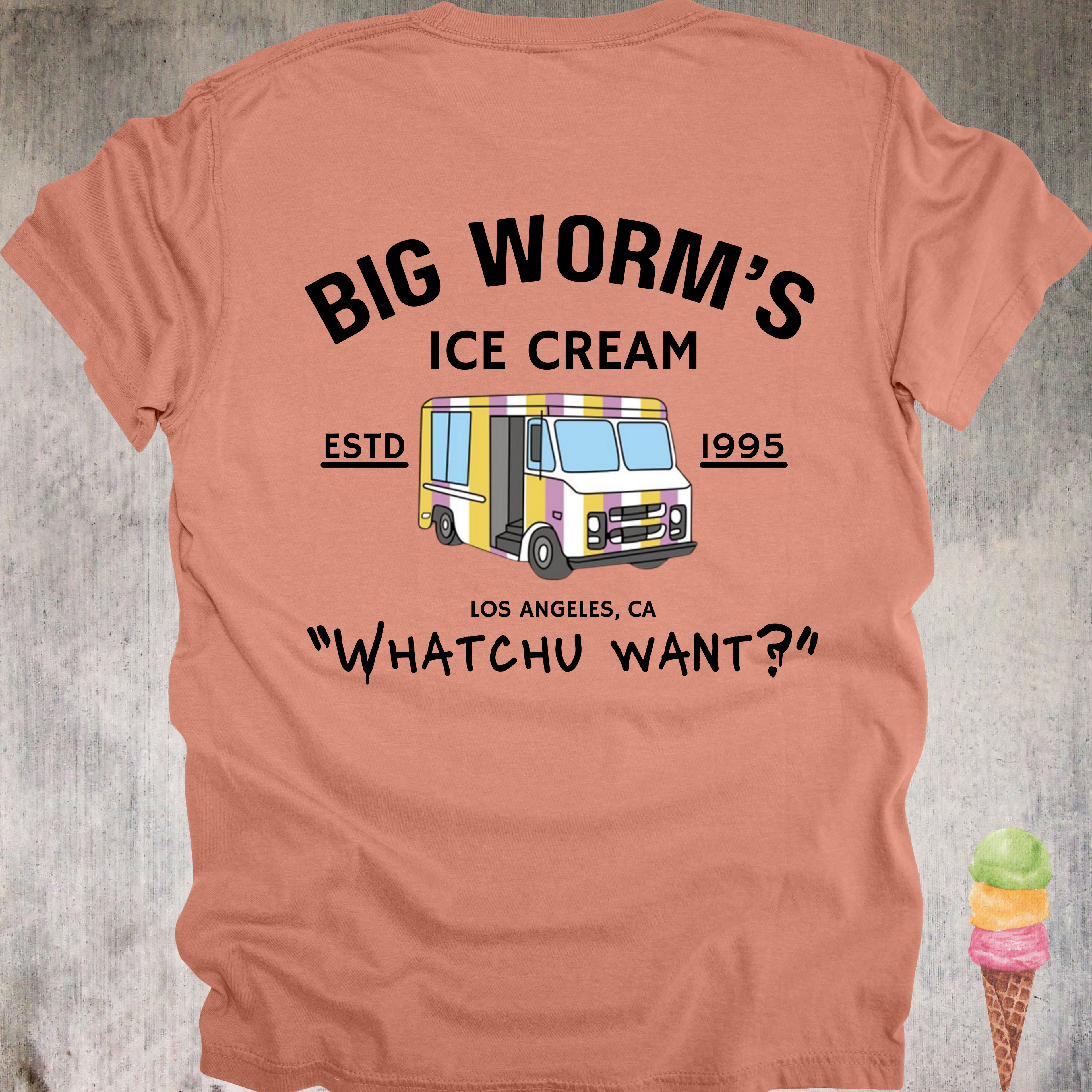 'Big Worm's Ice Cream' - Unisex T-Shirt.