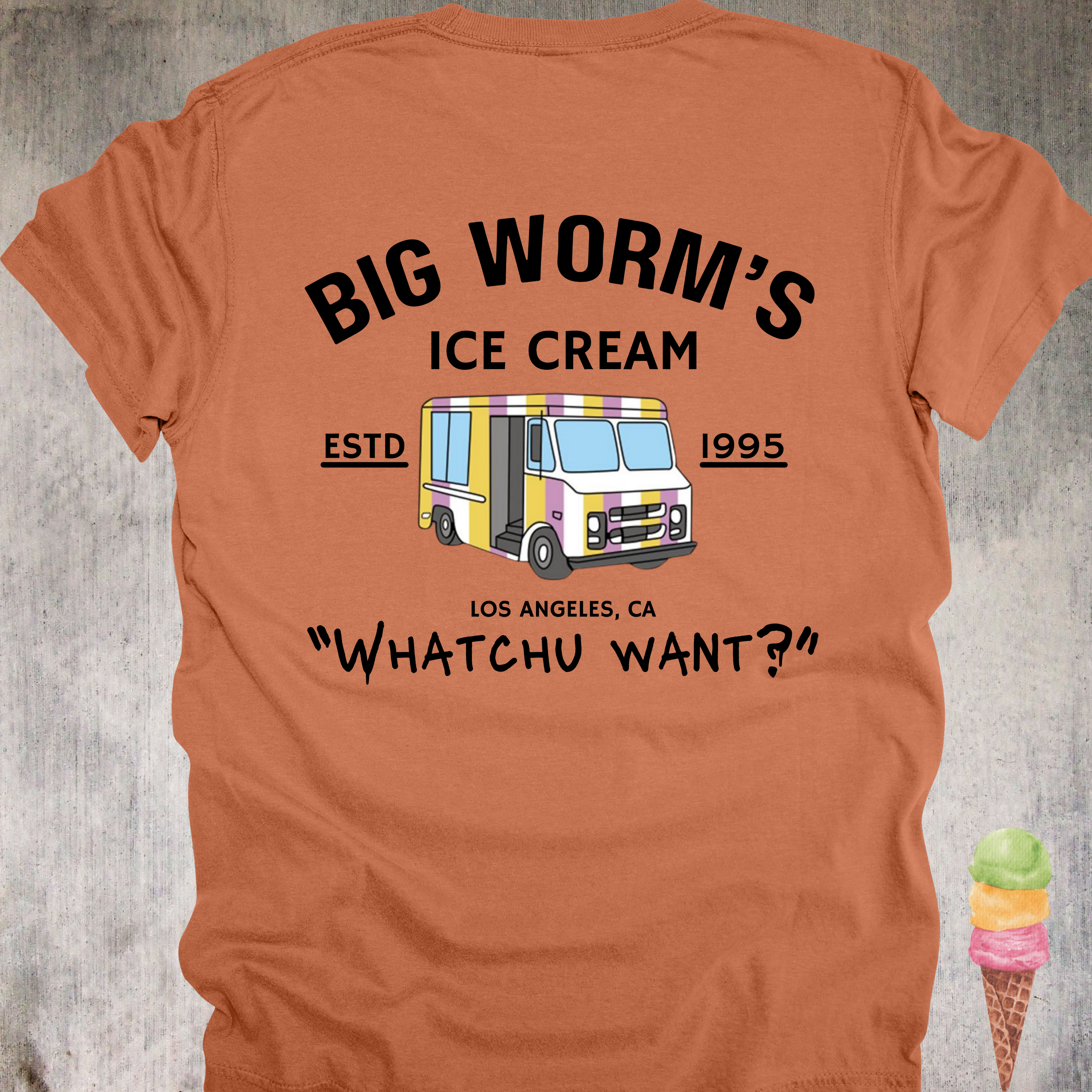 'Big Worm's Ice Cream' - Unisex T-Shirt.