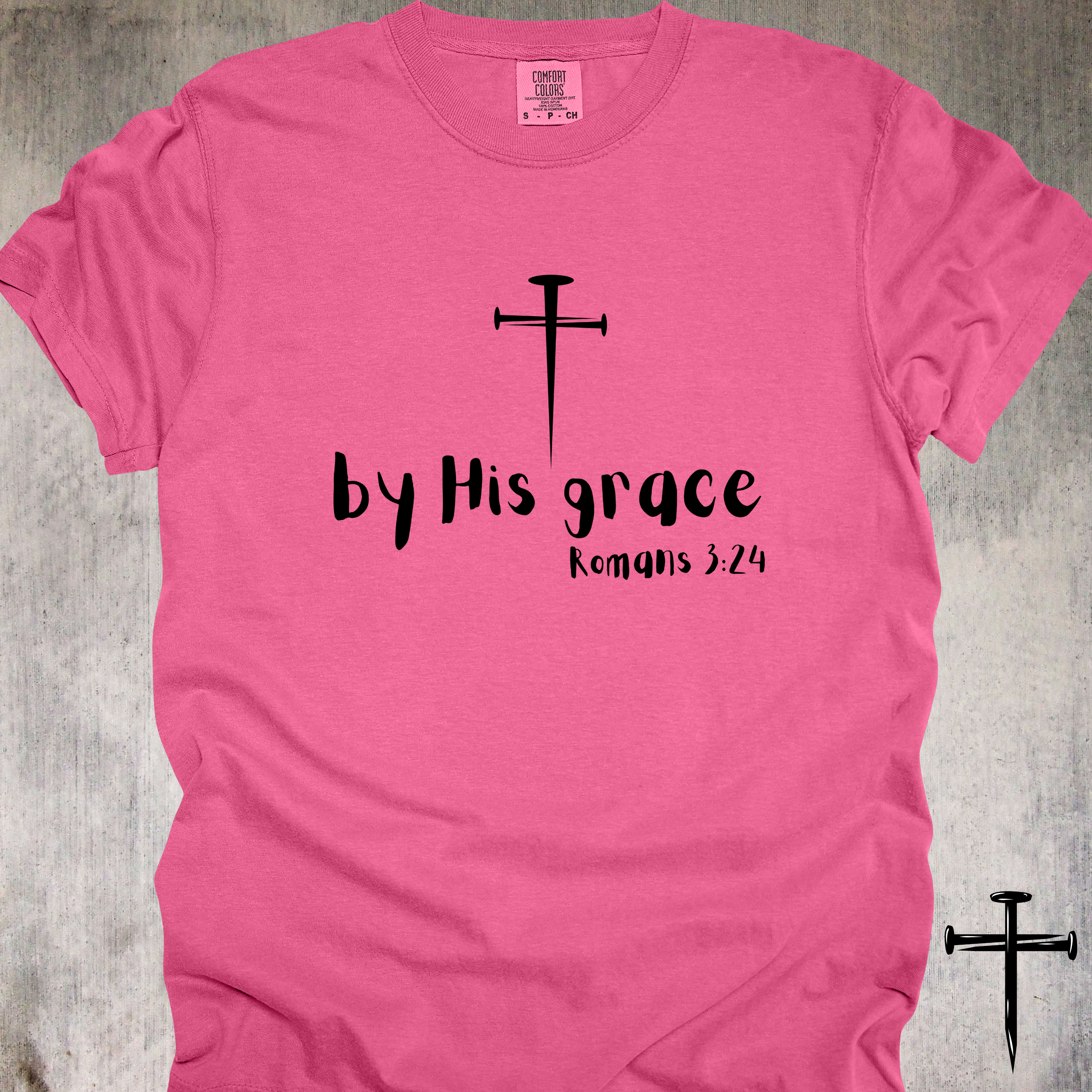 'By His Grace Romans 3:24' - Unisex T-Shirt - Grace Wears Well