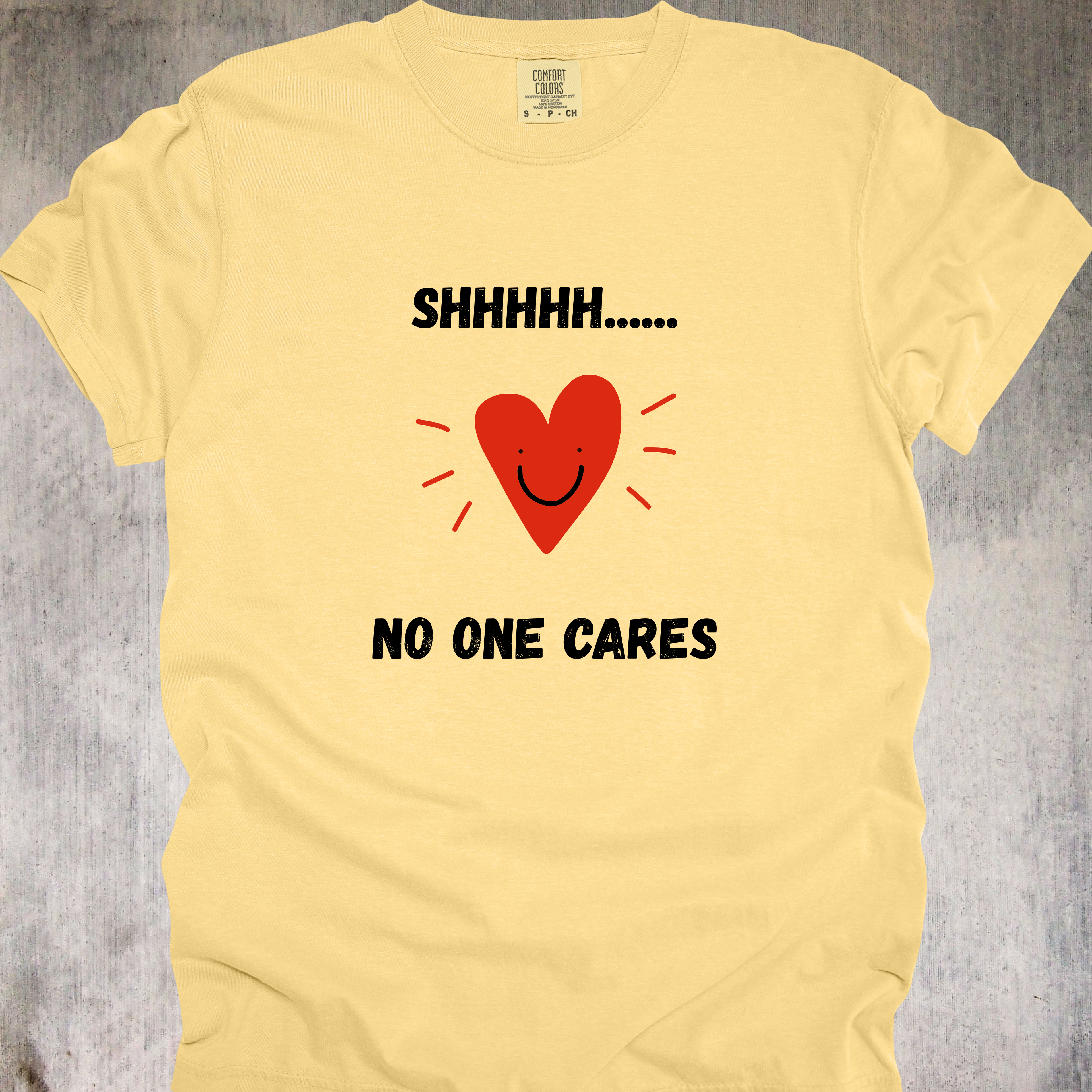 'SHHHHHH....NO ONE CARES' - Unisex T-Shirt For Telling Certain People To Zip It