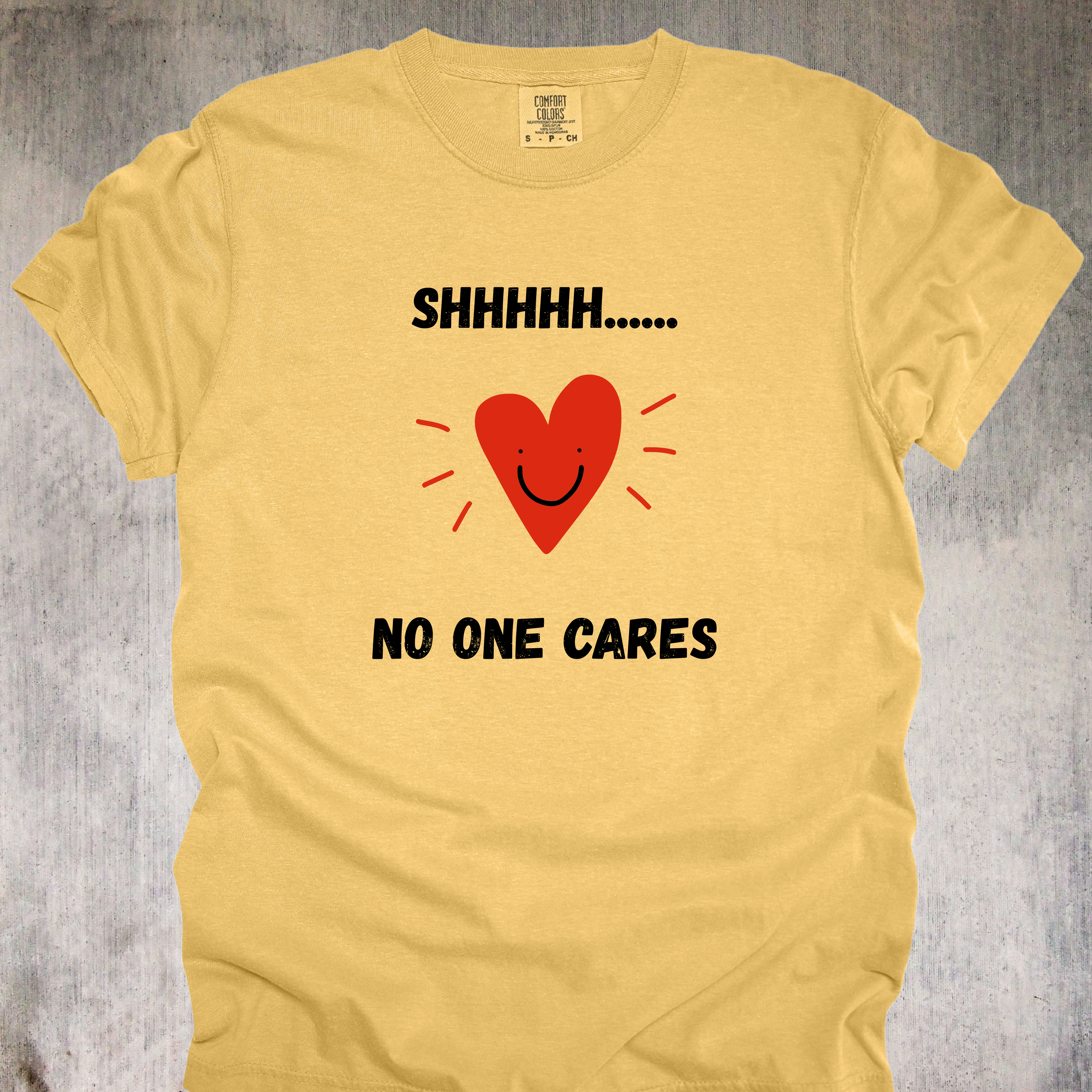 'SHHHHHH....NO ONE CARES' - Unisex T-Shirt For Telling Certain People To Zip It
