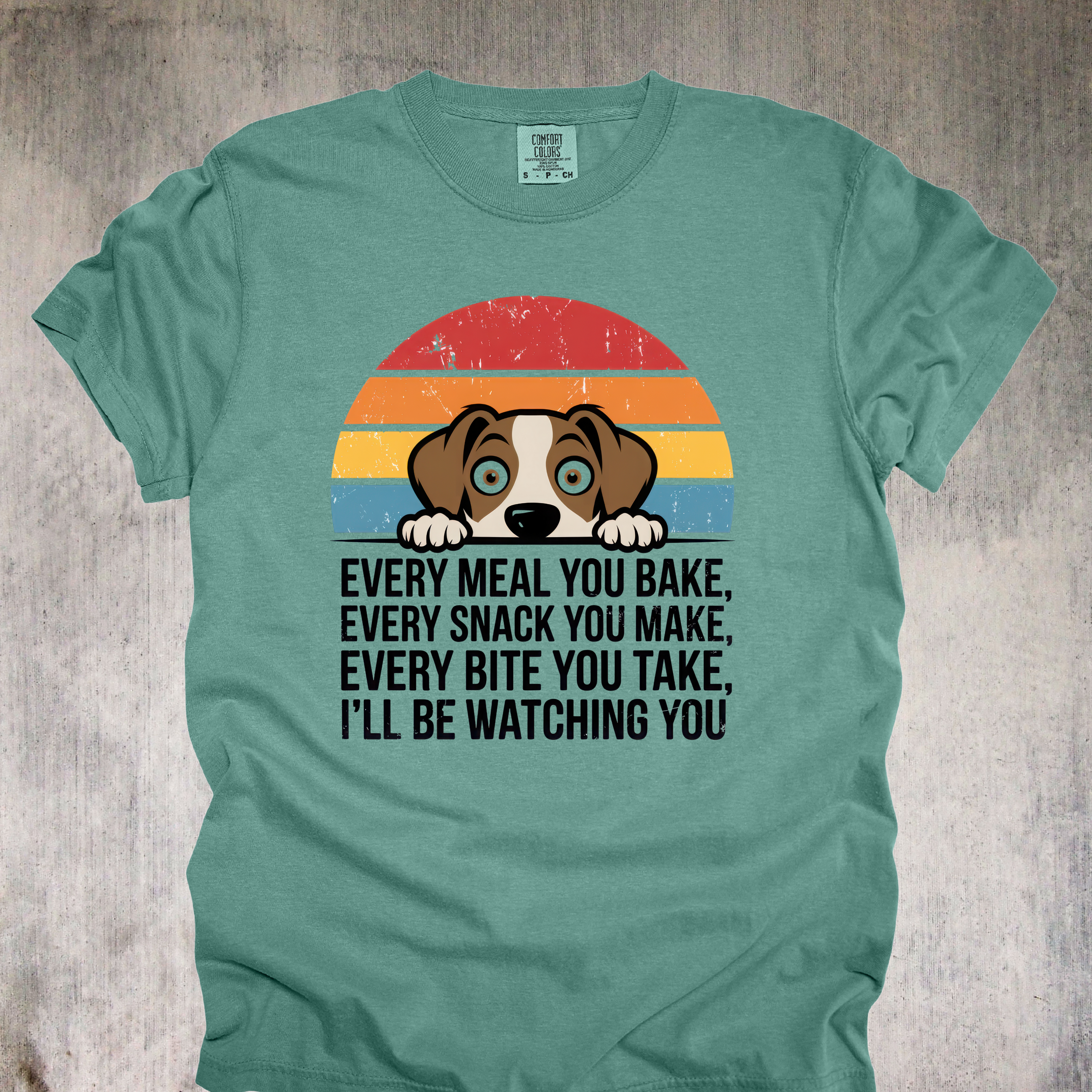 'EVERY MEAL YOU BAKE, EVERY SNACK YOU MAKE, EVERY BITE YOU TAKE, I'LL BE WATCHING YOU!' - Unisex T-Shirt - He Sees You When You're Snacking