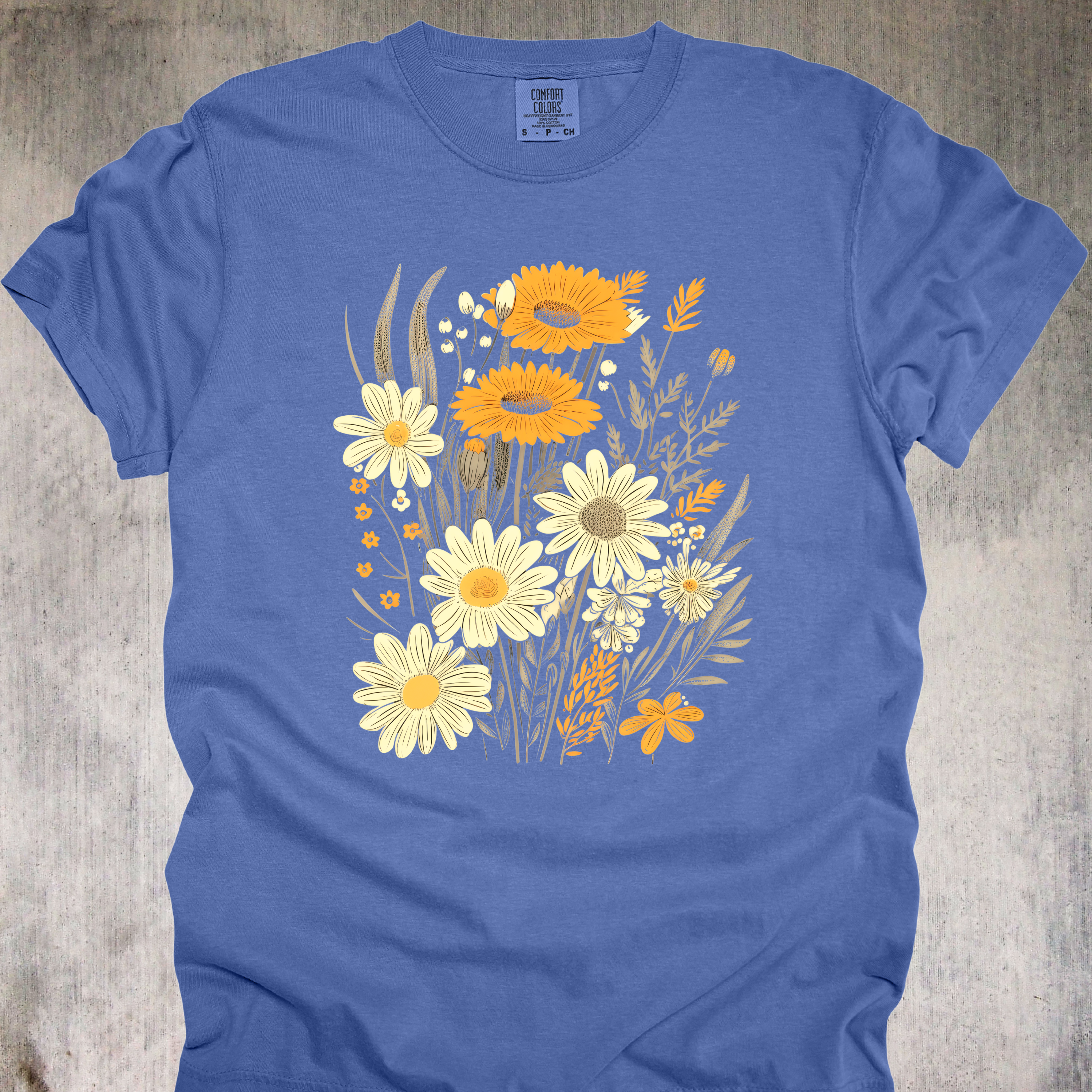 'GOLDEN DAISIES' - Unisex T-Shirt - Beautiful Handrawn Bouquet Of Daisies For Wearing What Gives You Calm