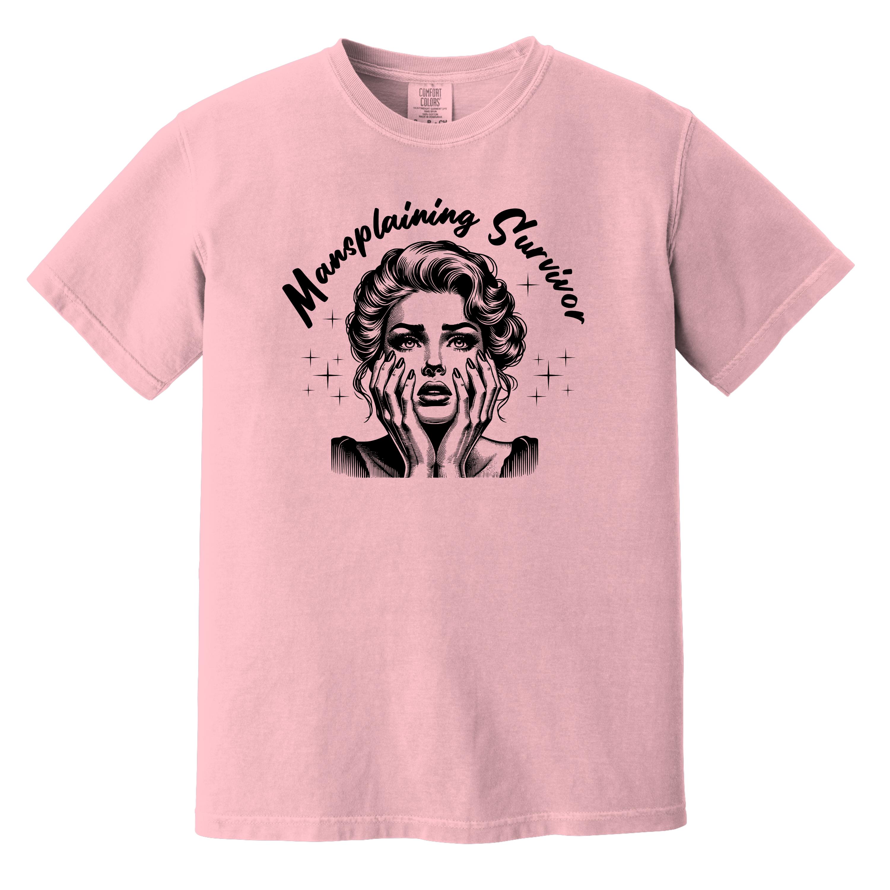 'MANSPLAINING SURVIVOR'  - Unisex T-Shirt - Survived another round of “Well, actually…” and lived to tell the tale. 💀✋ #MansplainingSurvivor