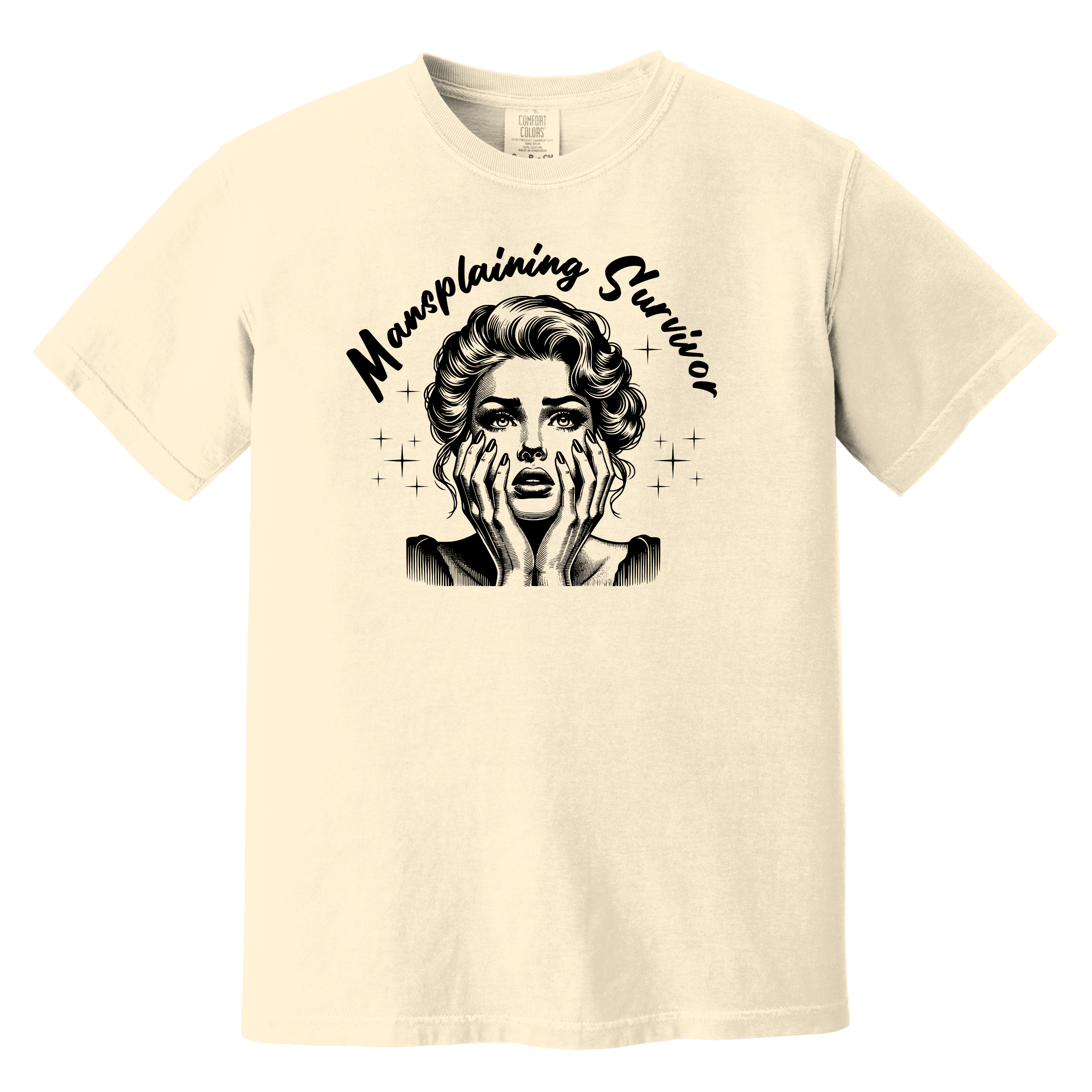 'MANSPLAINING SURVIVOR'  - Unisex T-Shirt - Survived another round of “Well, actually…” and lived to tell the tale. 💀✋ #MansplainingSurvivor