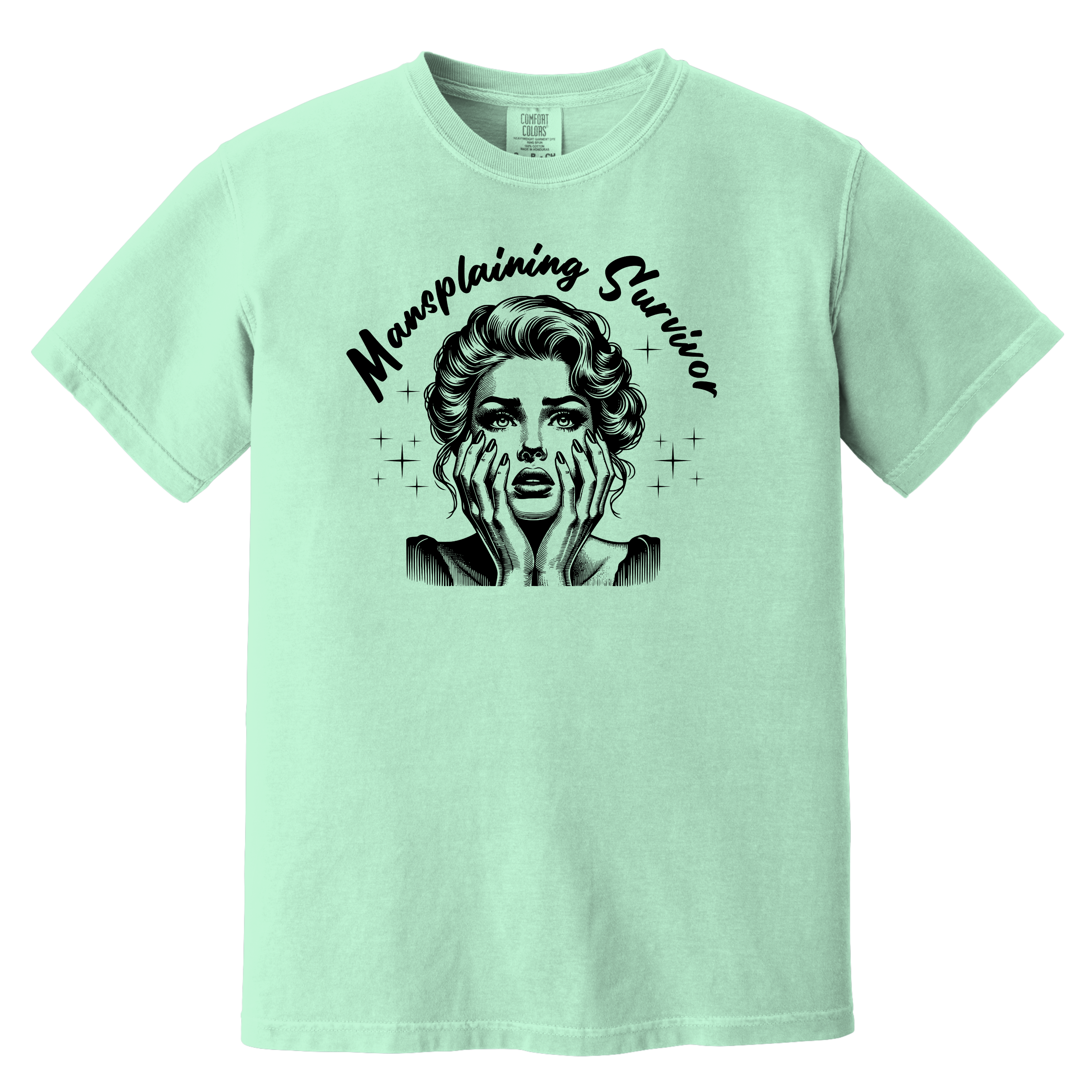 'MANSPLAINING SURVIVOR'  - Unisex T-Shirt - Survived another round of “Well, actually…” and lived to tell the tale. 💀✋ #MansplainingSurvivor