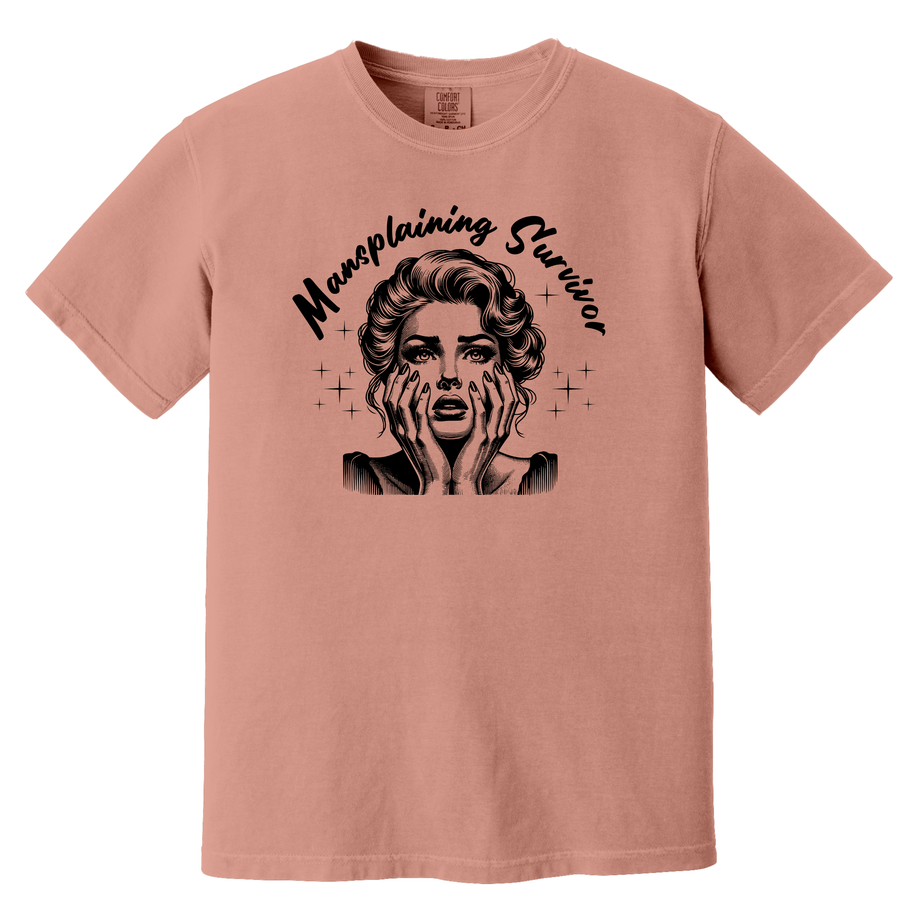 'MANSPLAINING SURVIVOR'  - Unisex T-Shirt - Survived another round of “Well, actually…” and lived to tell the tale. 💀✋ #MansplainingSurvivor