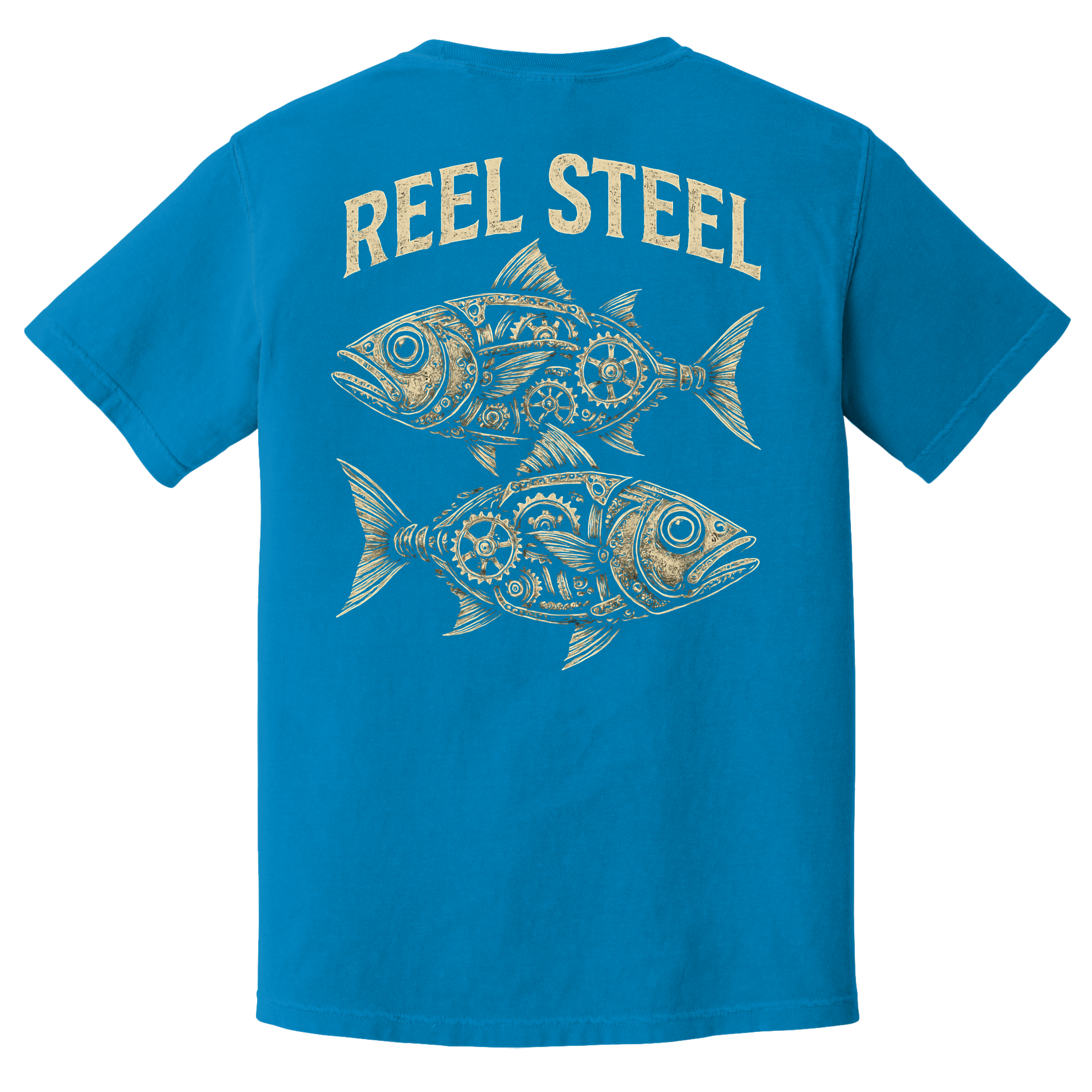 'REEL STEEL' - Unisex T-Shirt - For Anyone Who's Gear Driven And Ready To Reel