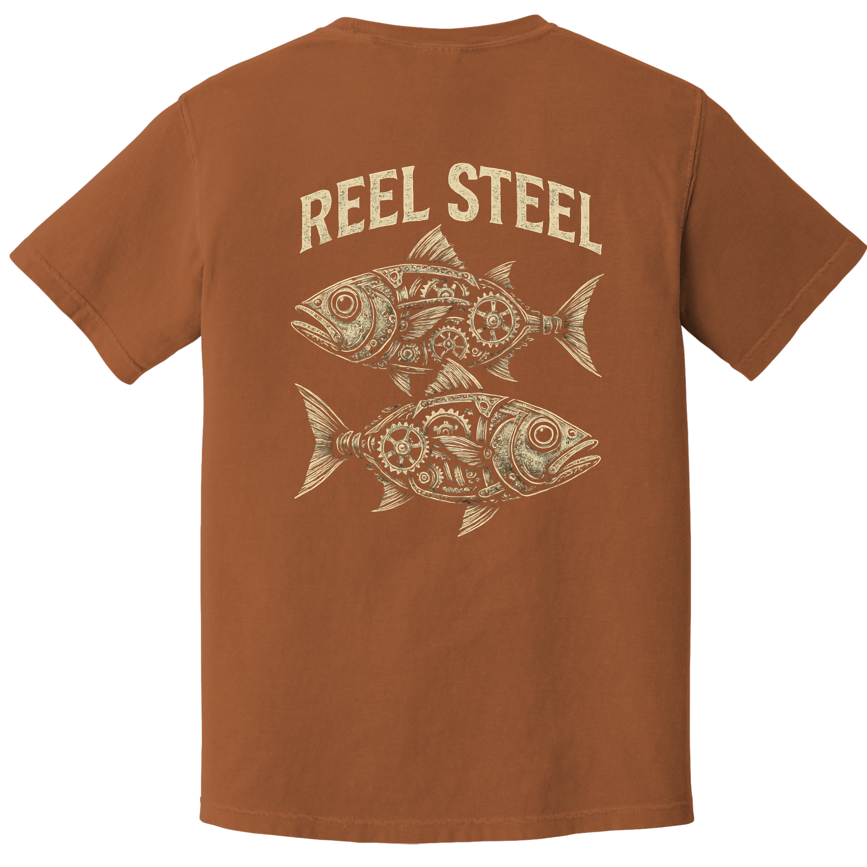 'REEL STEEL' - Unisex T-Shirt - For Anyone Who's Gear Driven And Ready To Reel