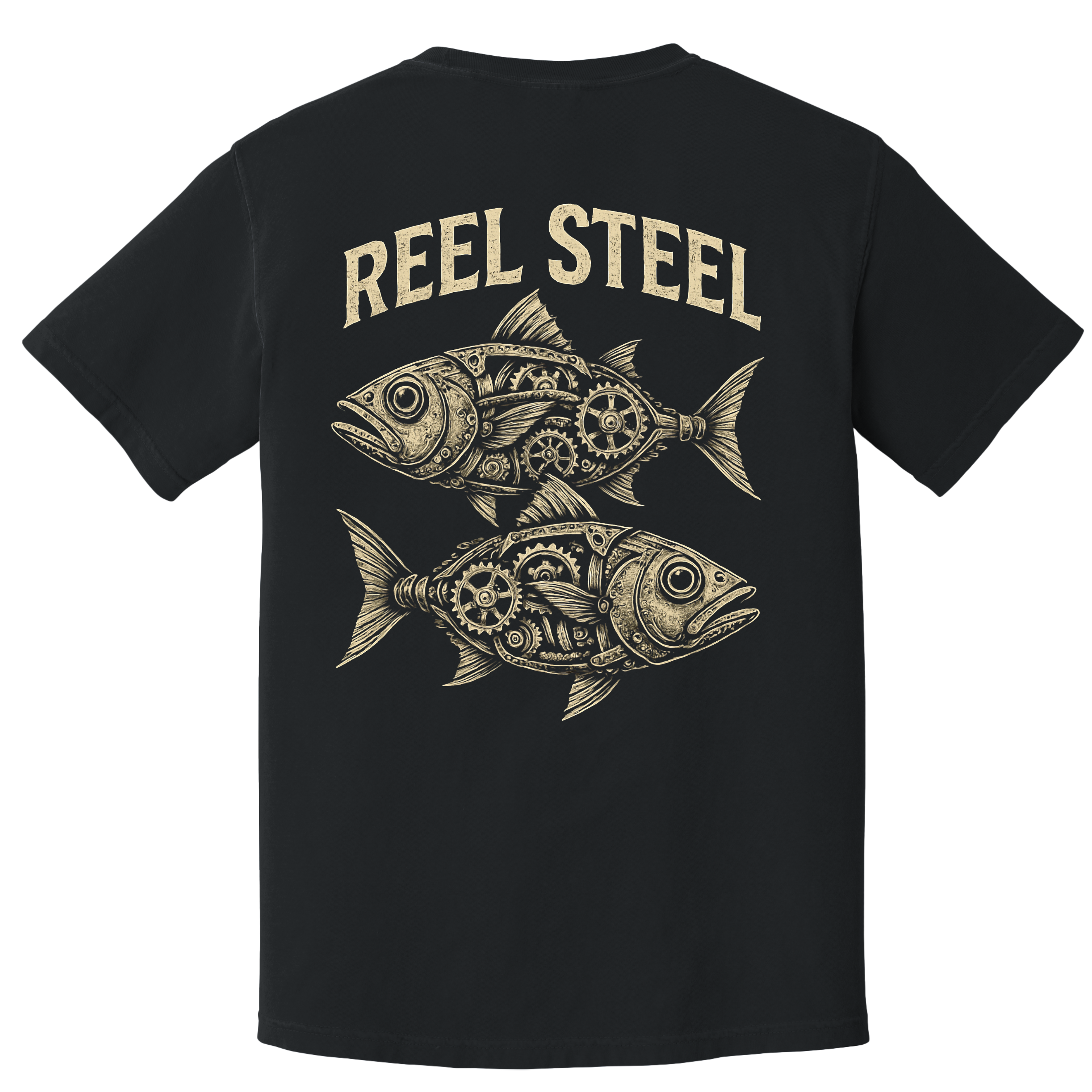'REEL STEEL' - Unisex T-Shirt - For Anyone Who's Gear Driven And Ready To Reel