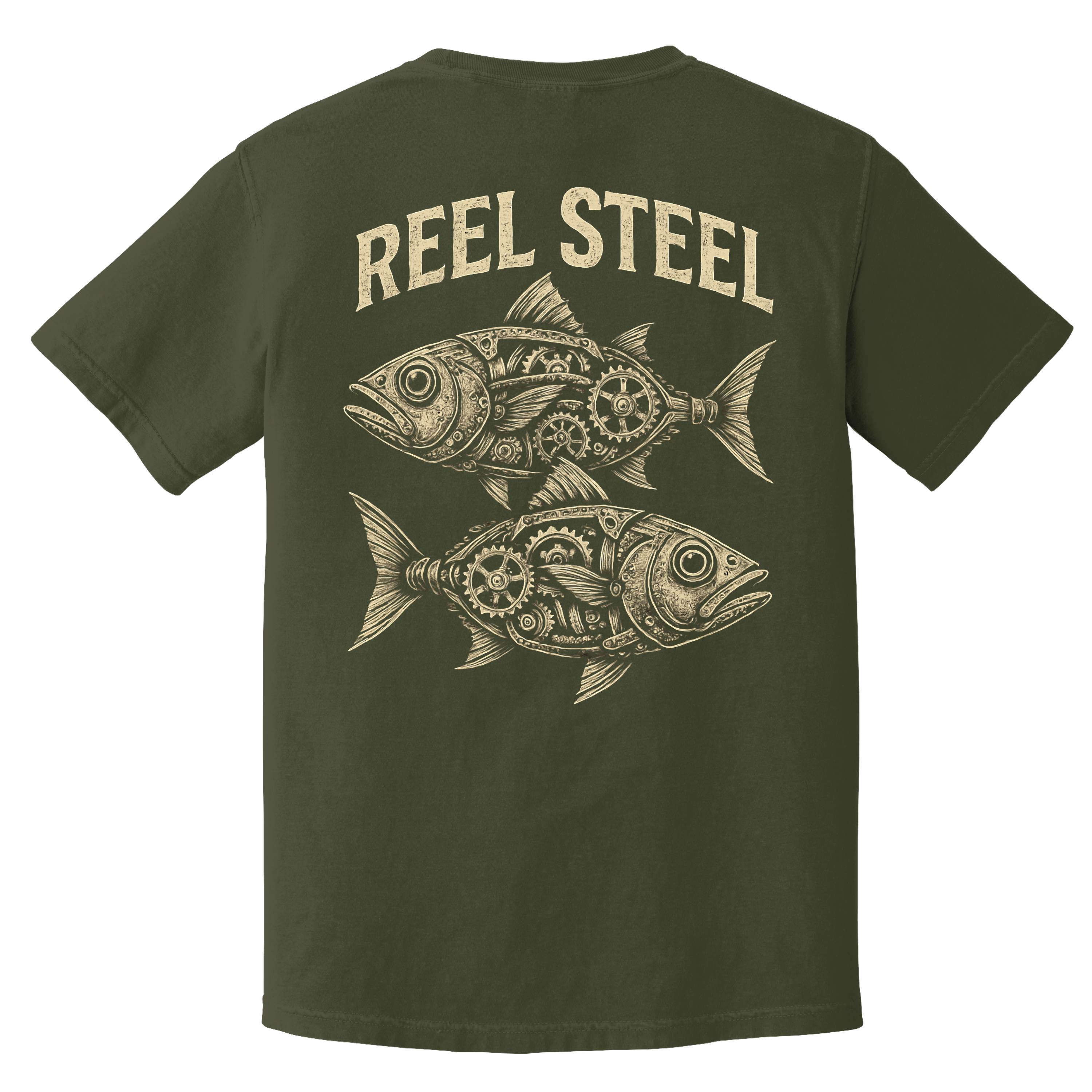 'REEL STEEL' - Unisex T-Shirt - For Anyone Who's Gear Driven And Ready To Reel