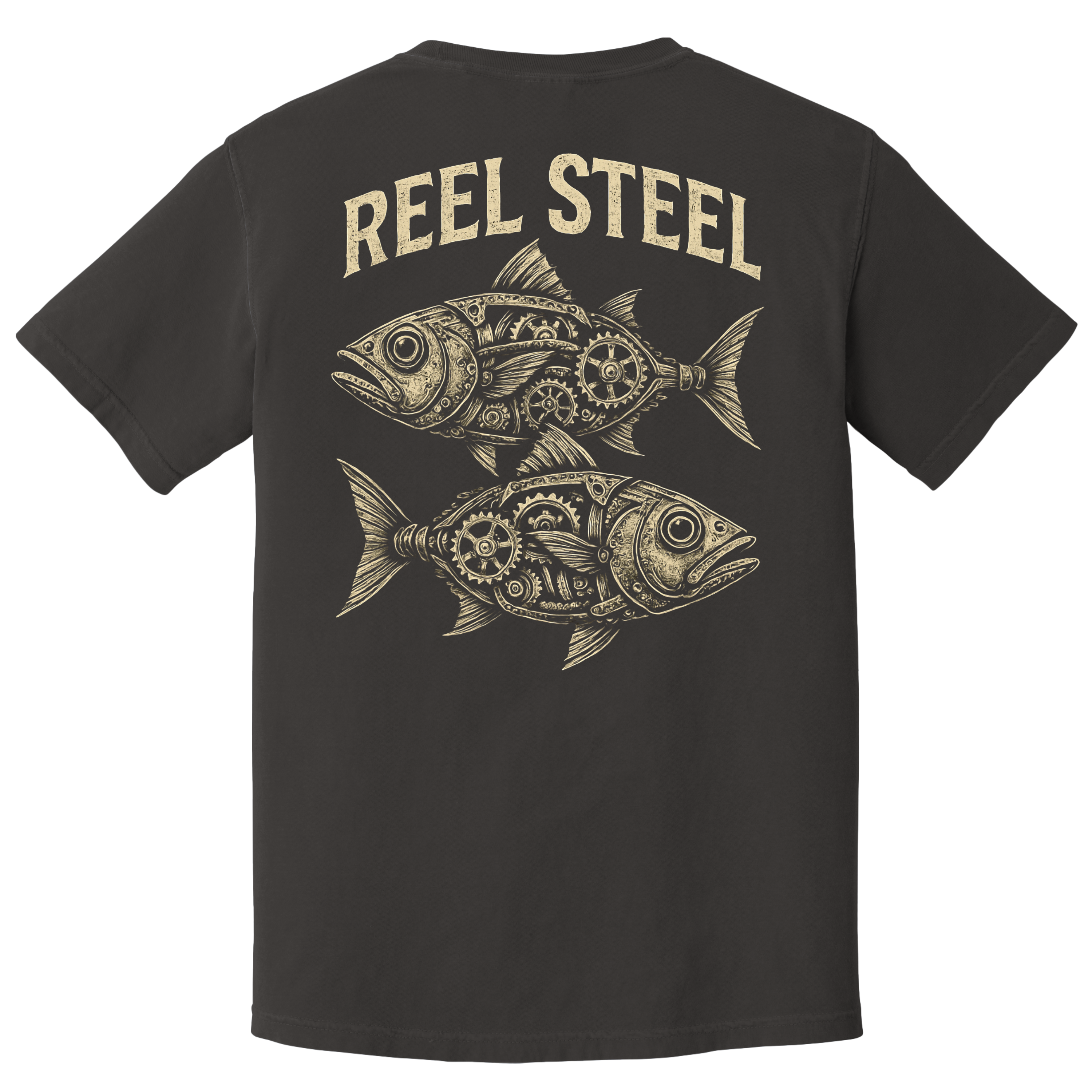 'REEL STEEL' - Unisex T-Shirt - For Anyone Who's Gear Driven And Ready To Reel
