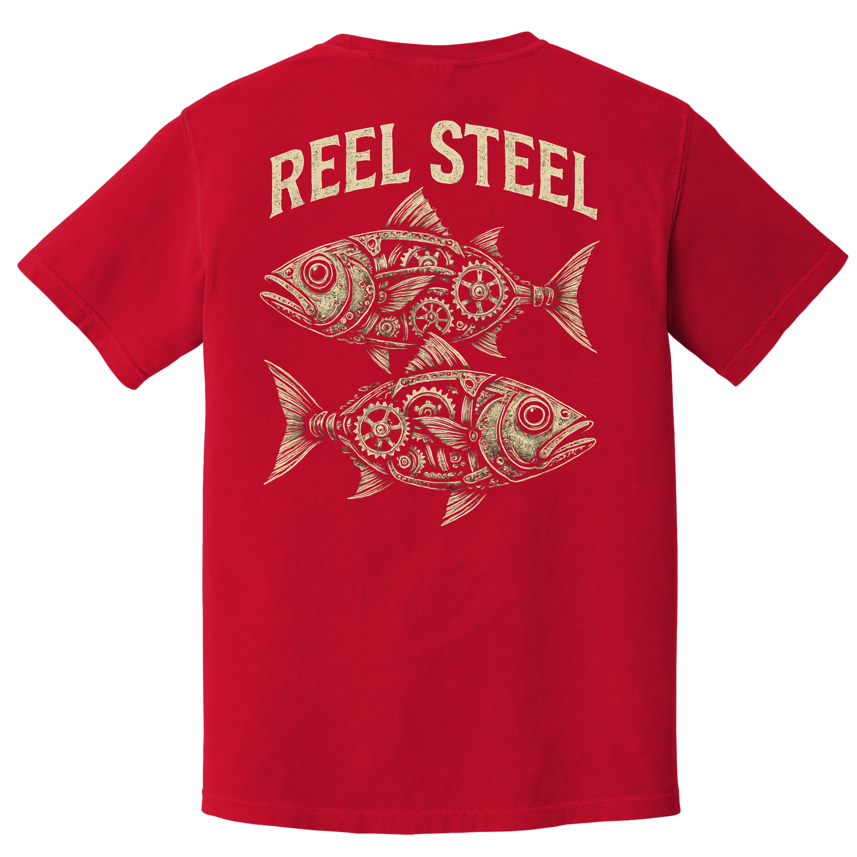 'REEL STEEL' - Unisex T-Shirt - For Anyone Who's Gear Driven And Ready To Reel