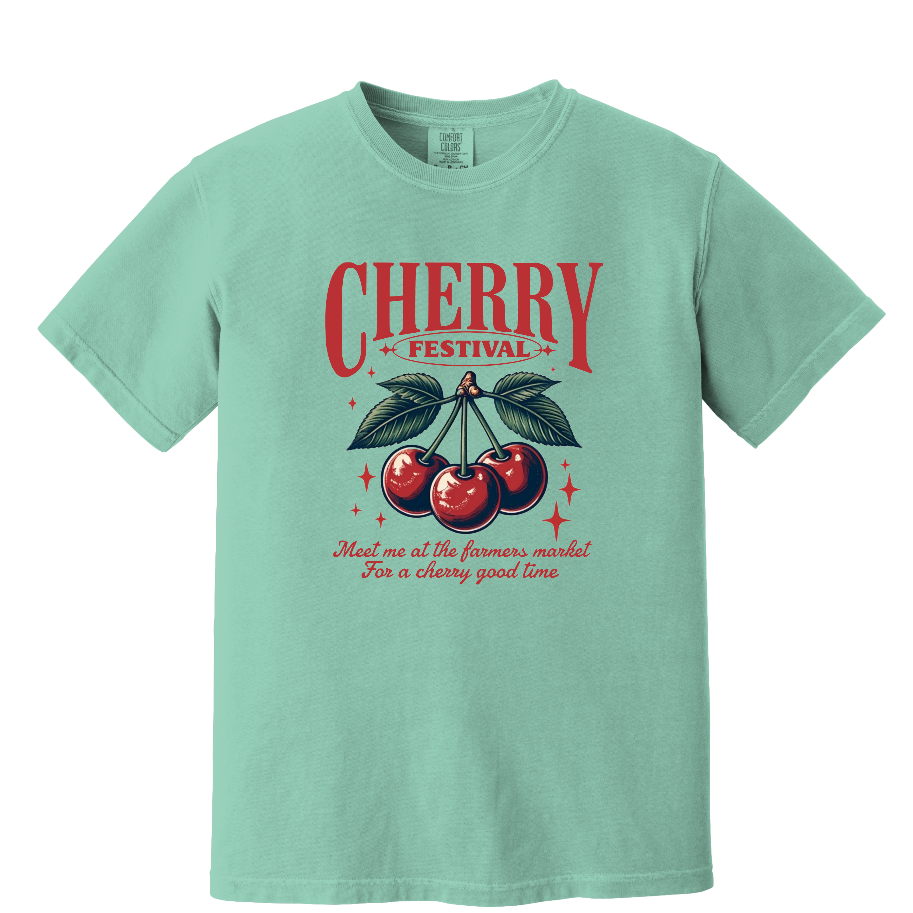 'CHERRY FESTIVAL-MEET ME AT THE FARMER'S MARKET FOR A CHERRY GOOD TIME' - Unisex T-Shirt - Life’s a festival—dress like it. 🍒 #CherryVibesOnly”