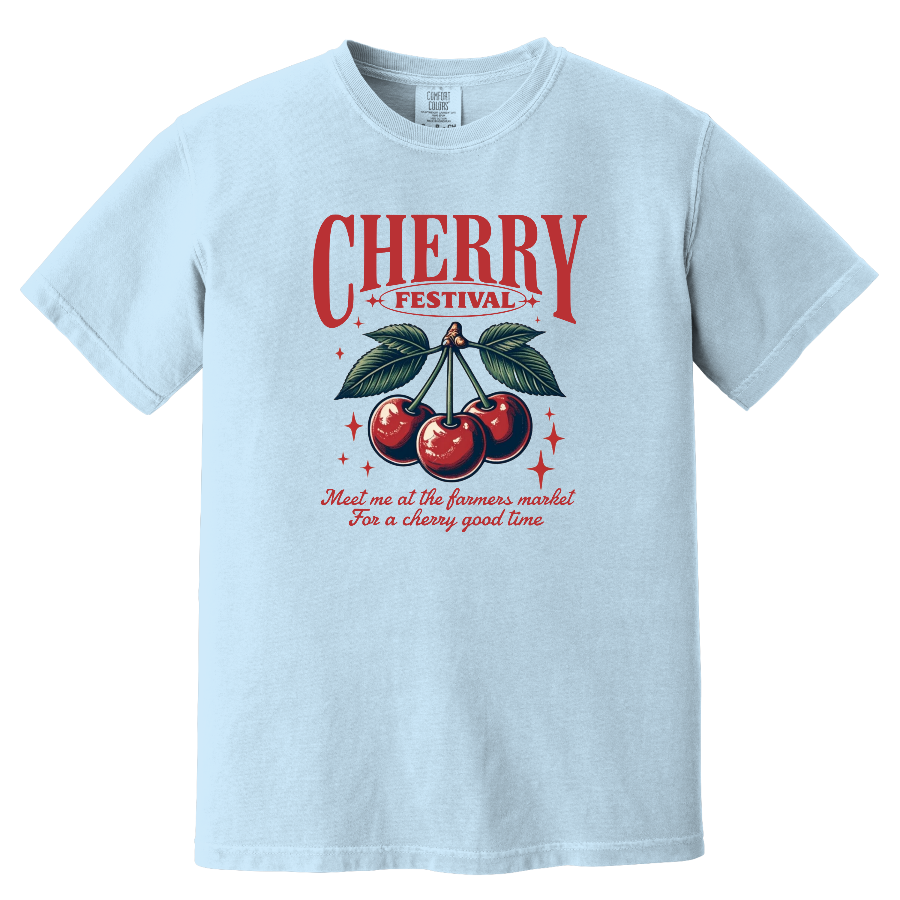 'CHERRY FESTIVAL-MEET ME AT THE FARMER'S MARKET FOR A CHERRY GOOD TIME' - Unisex T-Shirt - Life’s a festival—dress like it. 🍒 #CherryVibesOnly”