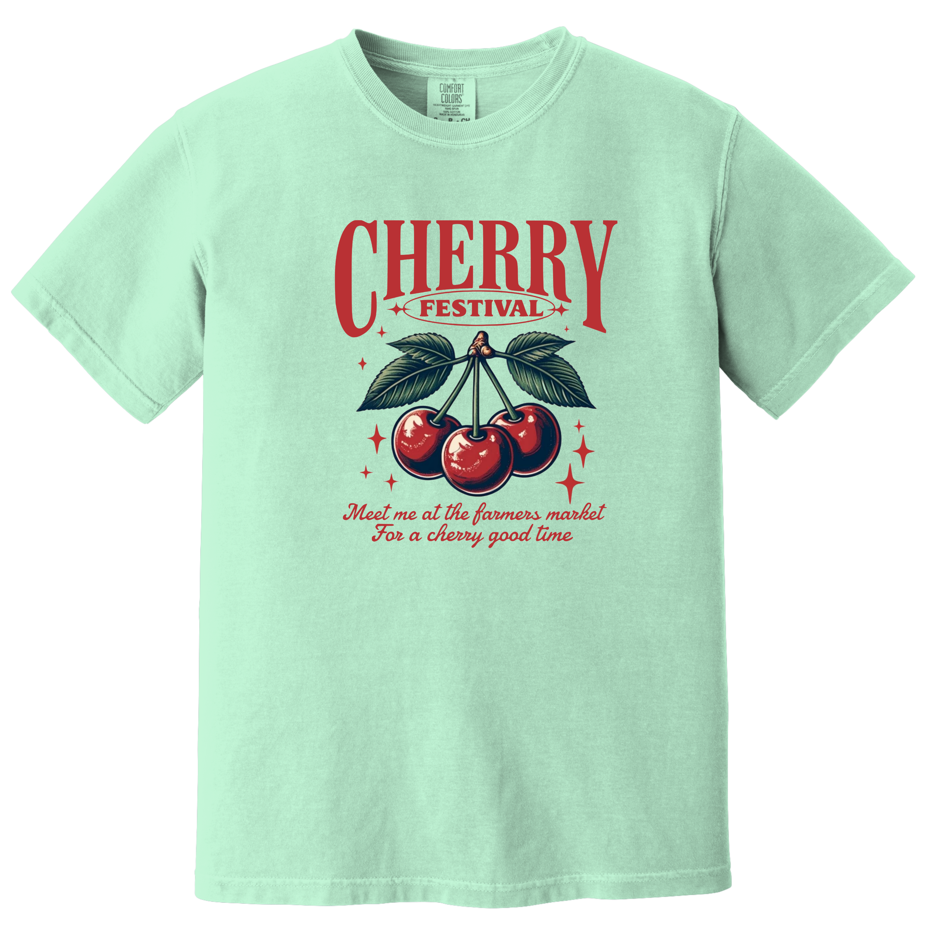 'CHERRY FESTIVAL-MEET ME AT THE FARMER'S MARKET FOR A CHERRY GOOD TIME' - Unisex T-Shirt - Life’s a festival—dress like it. 🍒 #CherryVibesOnly”