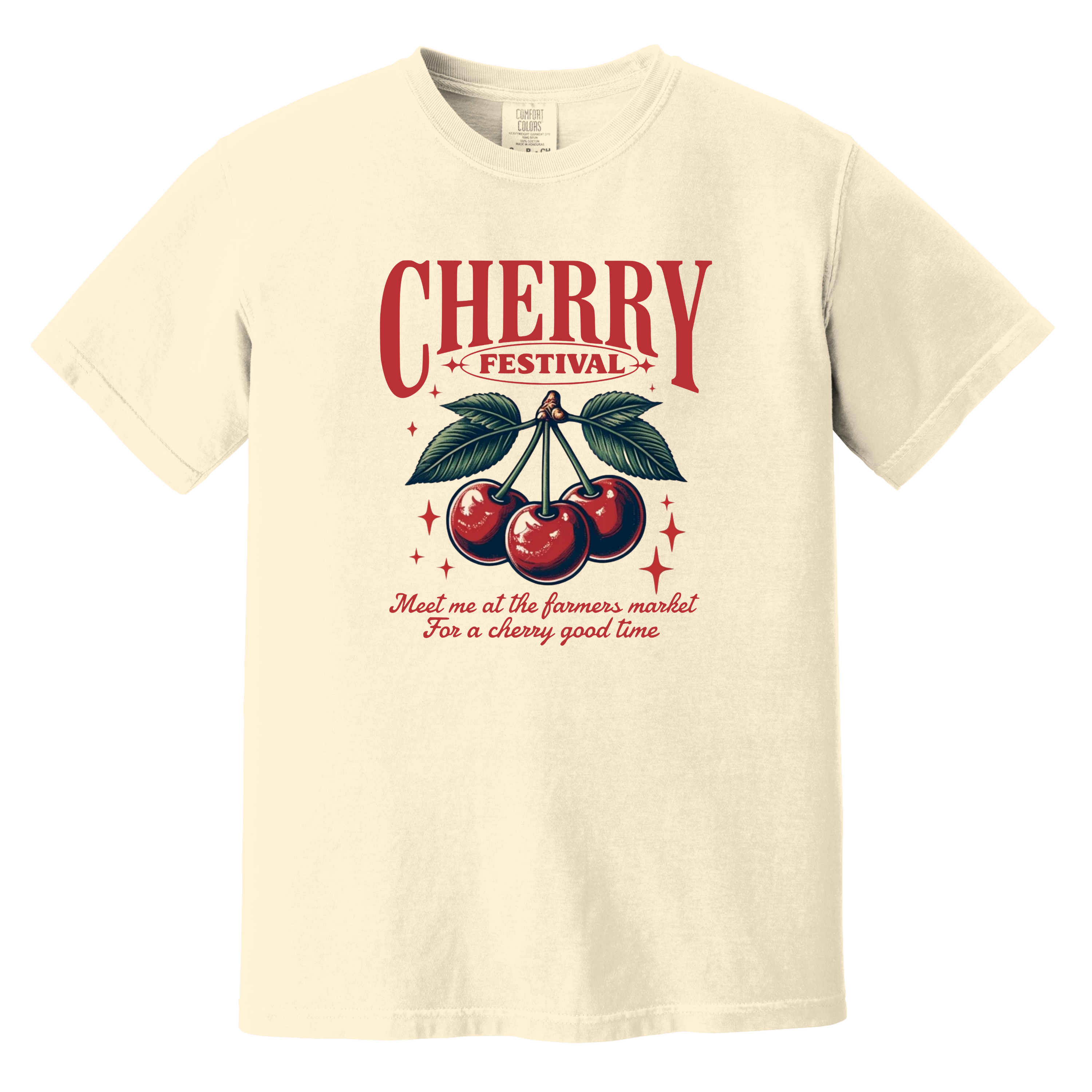 'CHERRY FESTIVAL-MEET ME AT THE FARMER'S MARKET FOR A CHERRY GOOD TIME' - Unisex T-Shirt - Life’s a festival—dress like it. 🍒 #CherryVibesOnly”