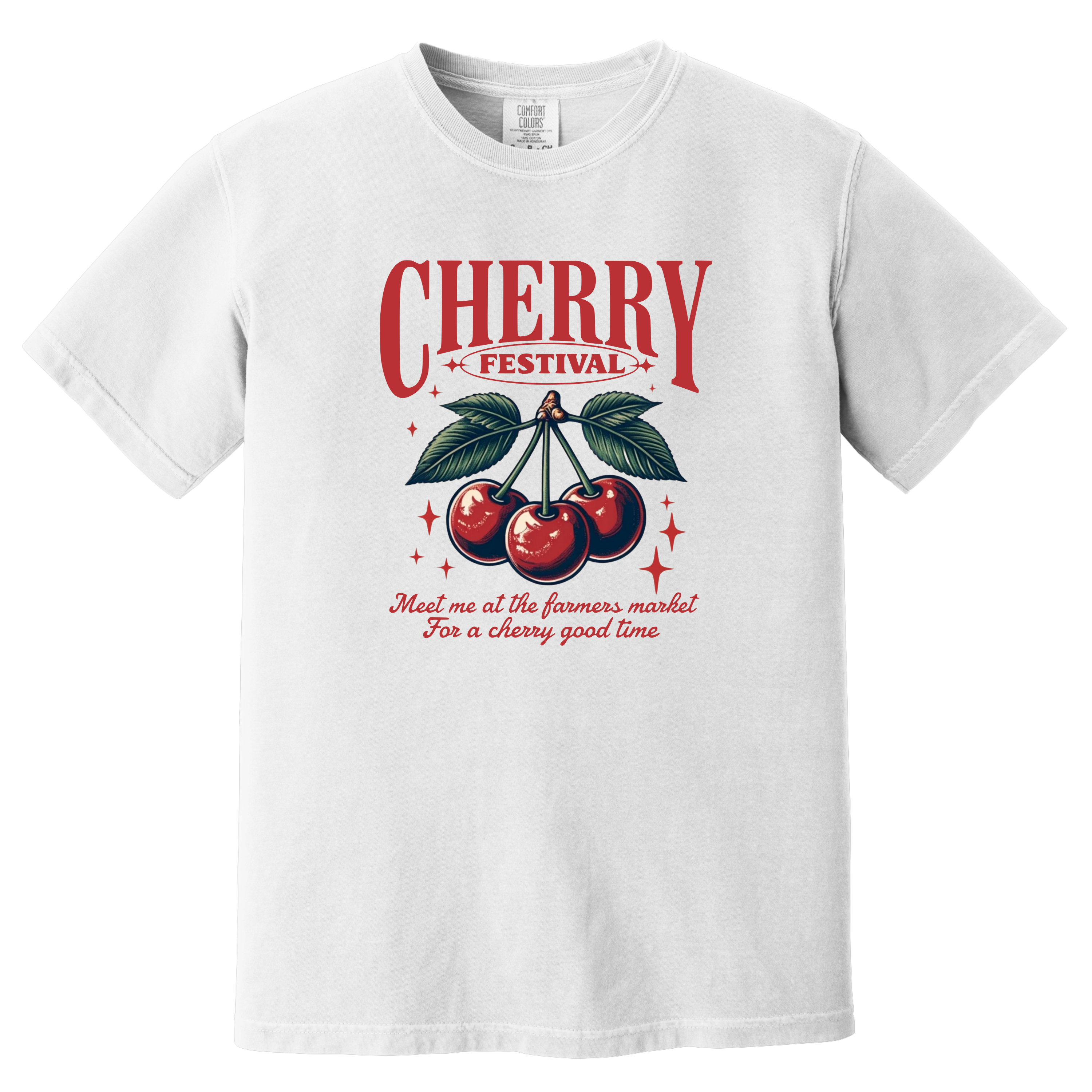 'CHERRY FESTIVAL-MEET ME AT THE FARMER'S MARKET FOR A CHERRY GOOD TIME' - Unisex T-Shirt - Life’s a festival—dress like it. 🍒 #CherryVibesOnly”