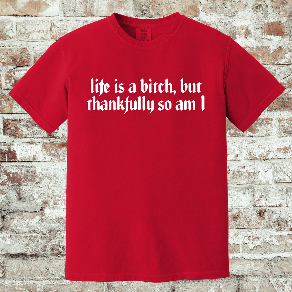 'LIFE IS A BITCH, BUT THANKFULLY SO AM I' -Unisex T-Shirt