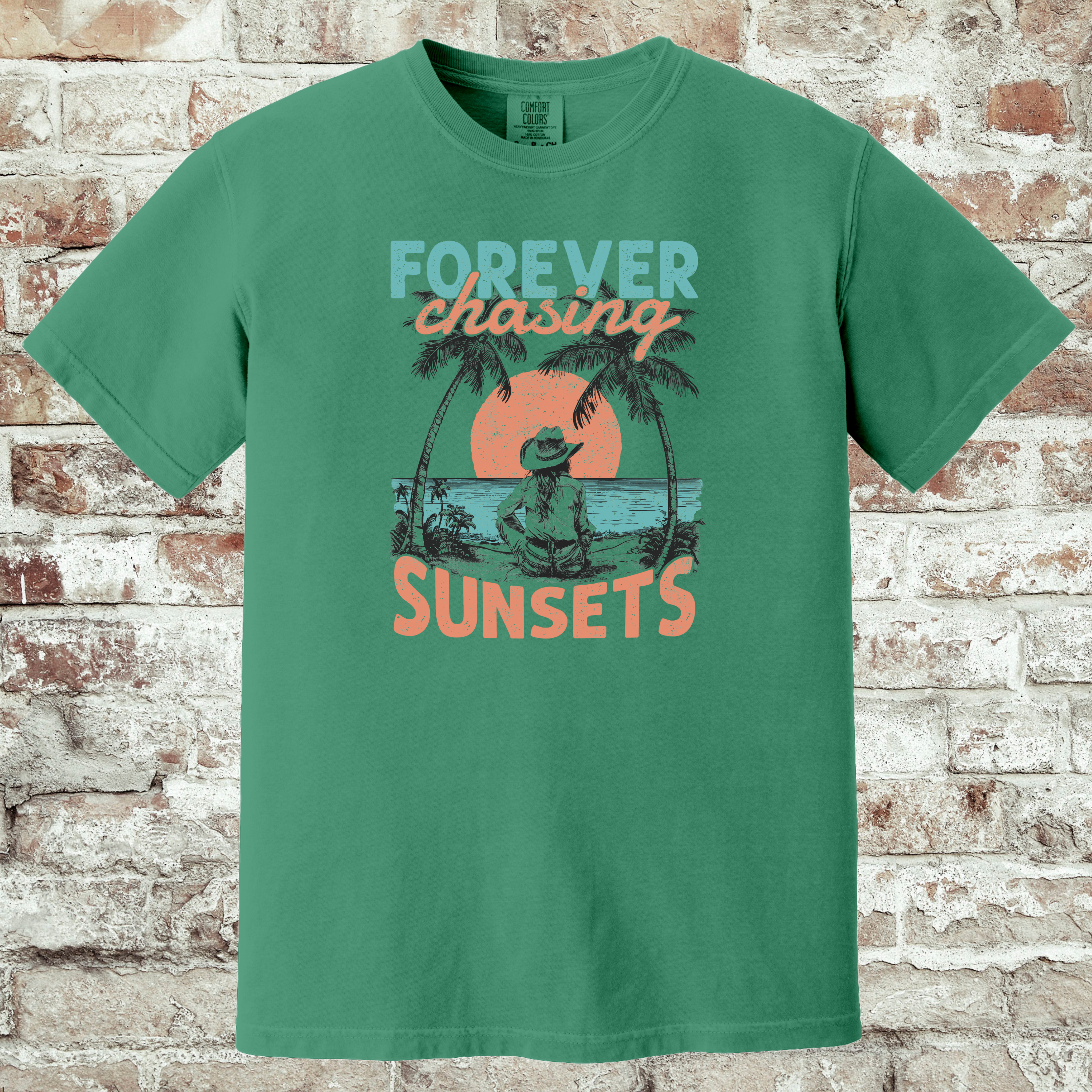 'FOREVER CHASING SUNSETS' - Unisex T- Shirt That Pairs Well With Sunsets