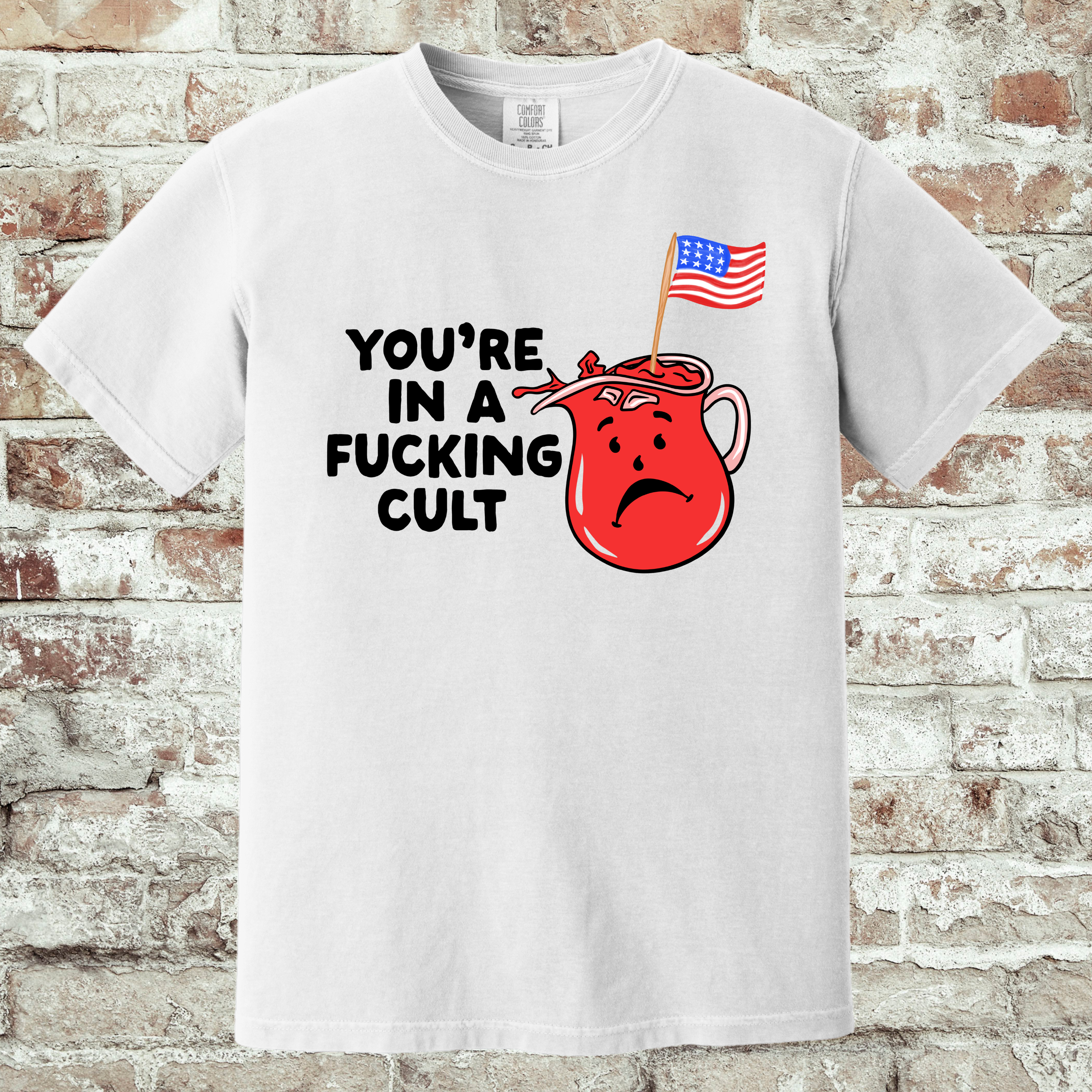 'You're In A Fucking Cult' - Unisex T-Shirt - Some People Marinate In It!