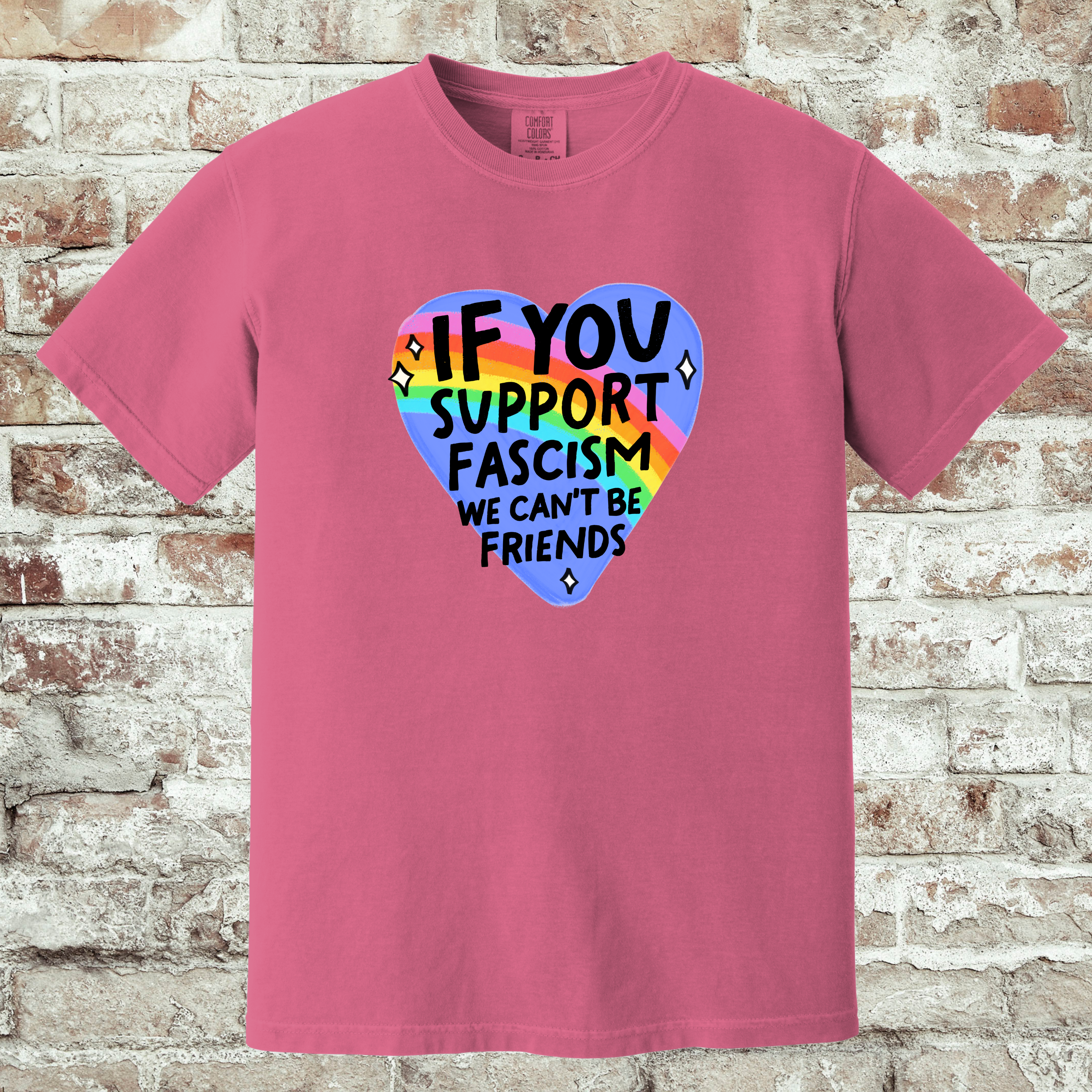 'IF YOU SUPPORT FASCISM, WE CAN'T BE FRIENDS' - Unisex T-Shirt