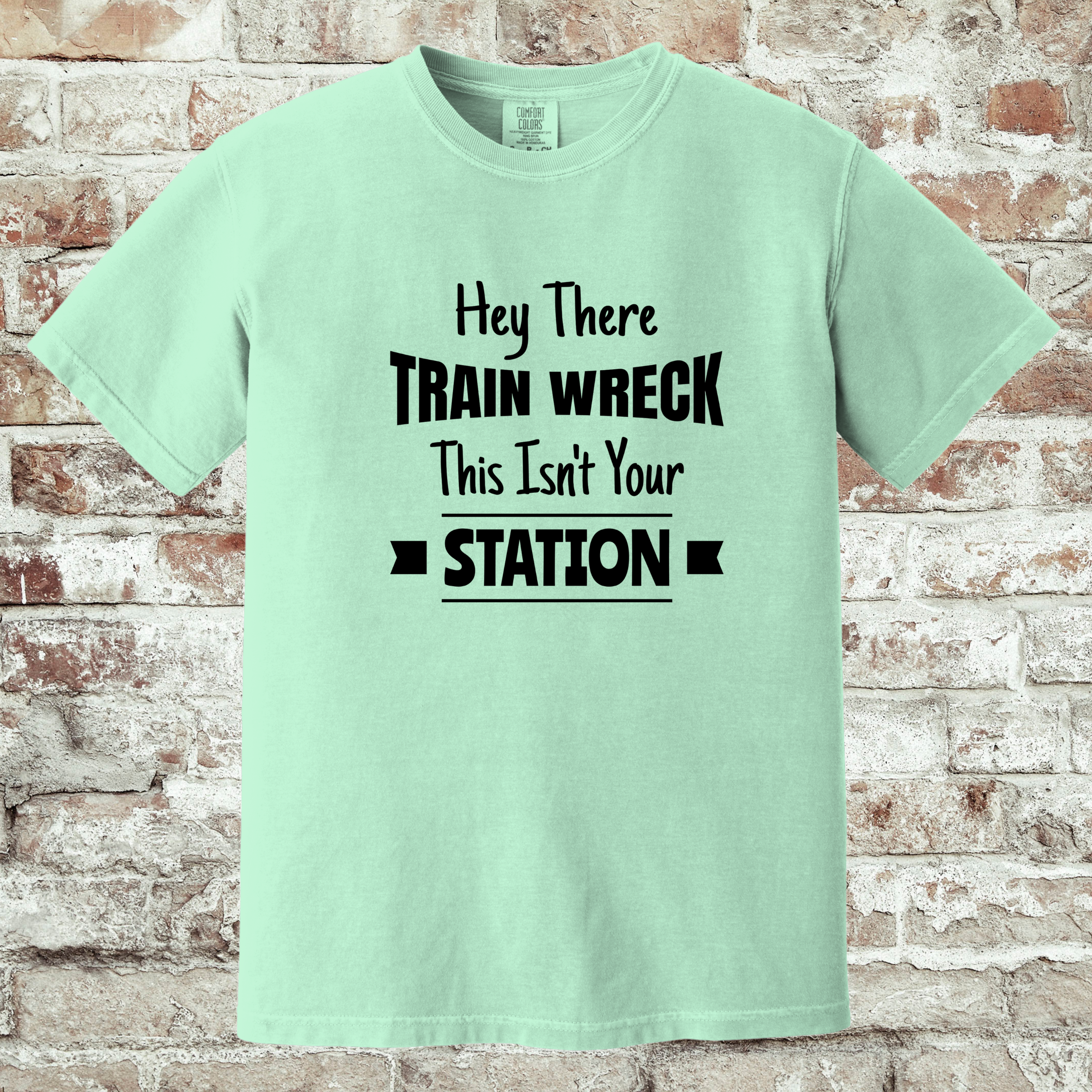 'HEY THERE TRAINWRECK, THIS ISN'T YOUR STATION' - Unisex T-Shirt For Your Next Trainride!