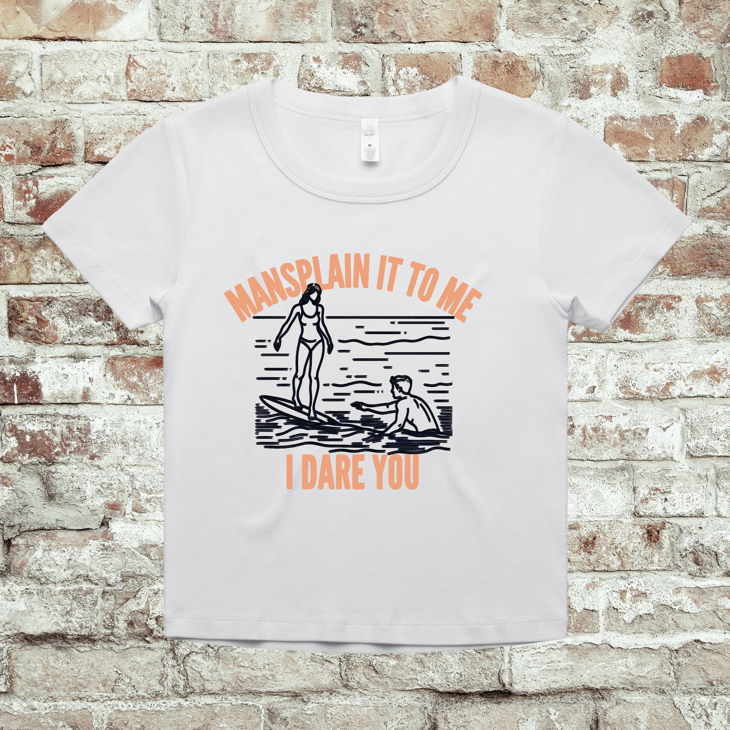 'MANSPLAIN IT TO ME-I DARE YOU' - Sassy & Confident - Organic Rib Baby Tee