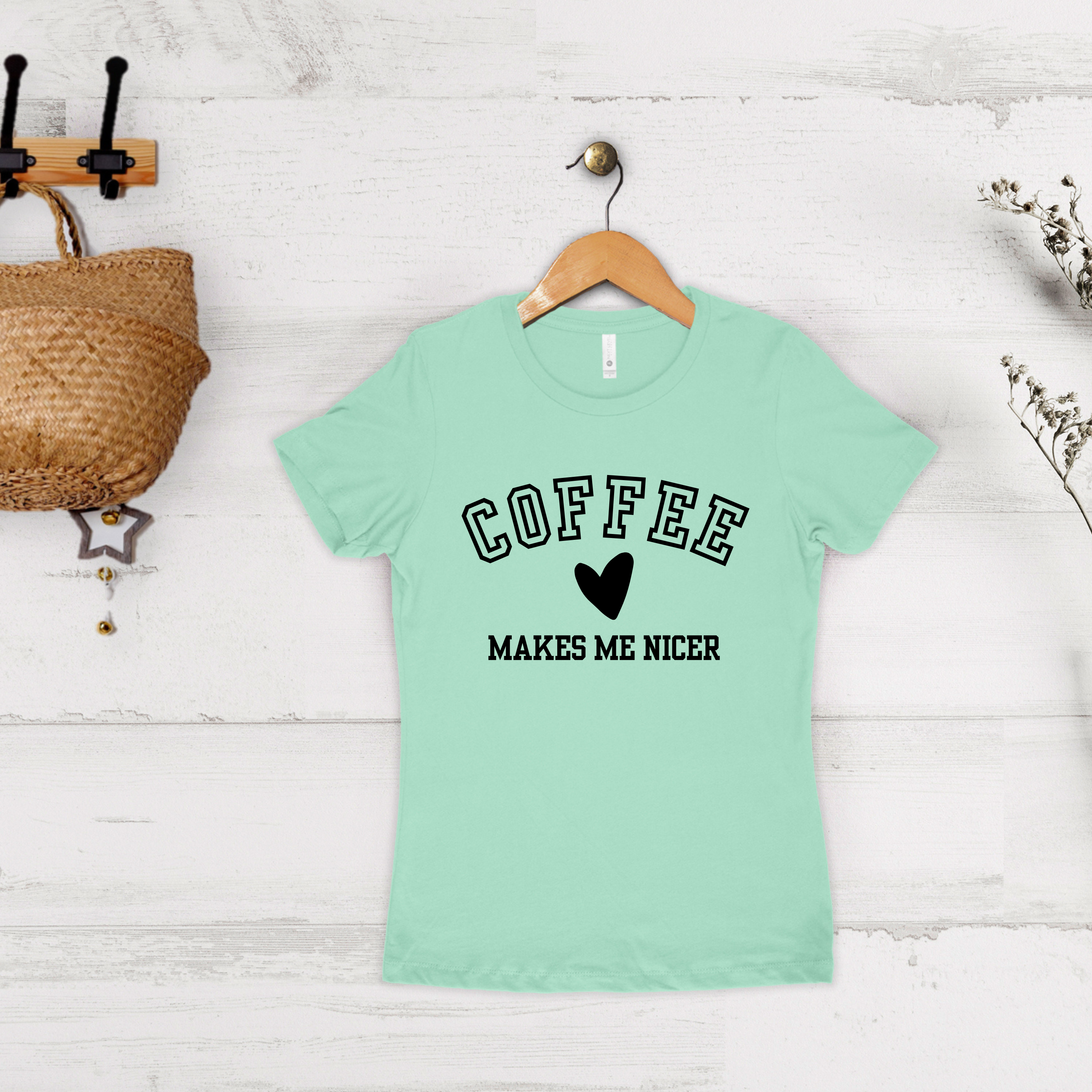 'COFFEE MAKES ME NICER' - Women's Boyfriend T-Shirt