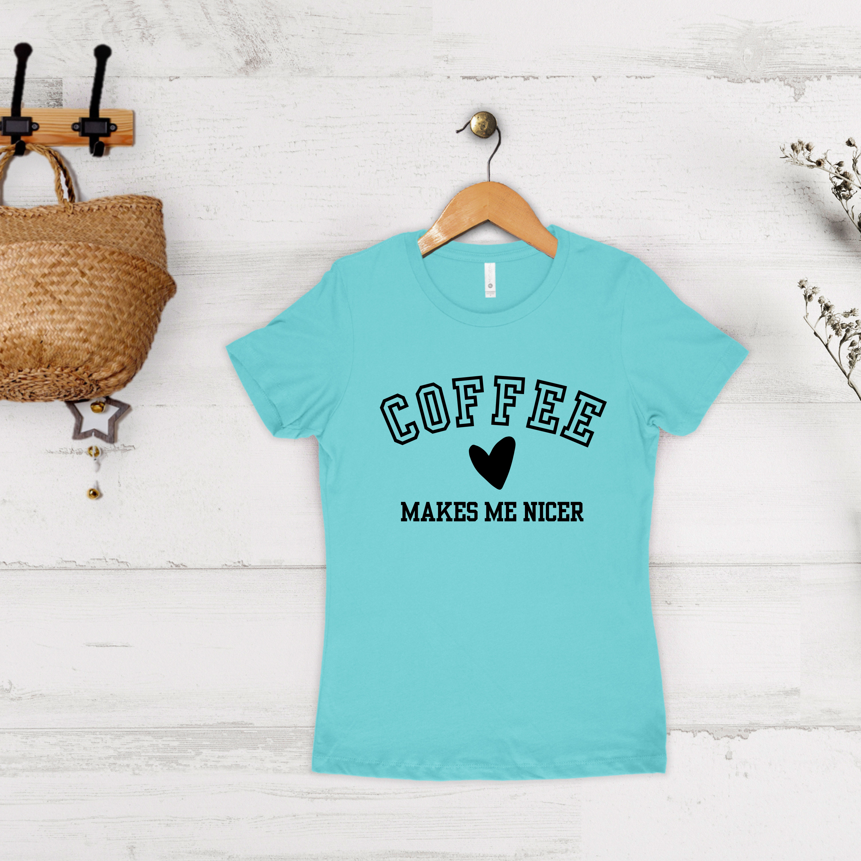 'COFFEE MAKES ME NICER' - Women's Boyfriend T-Shirt