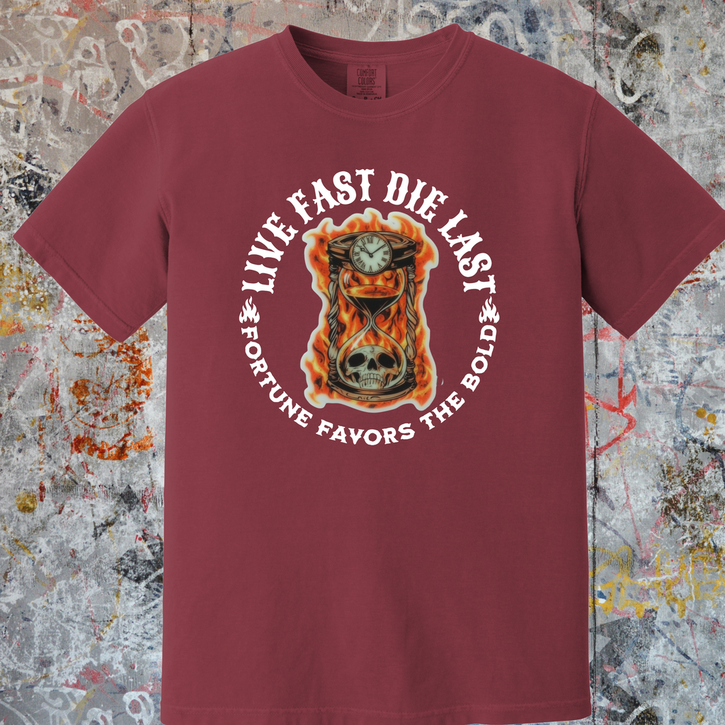 'LIVE FAST-DIE LAST-FORTUNE FAVORS THE BOLD' - Unisex T-Shirt