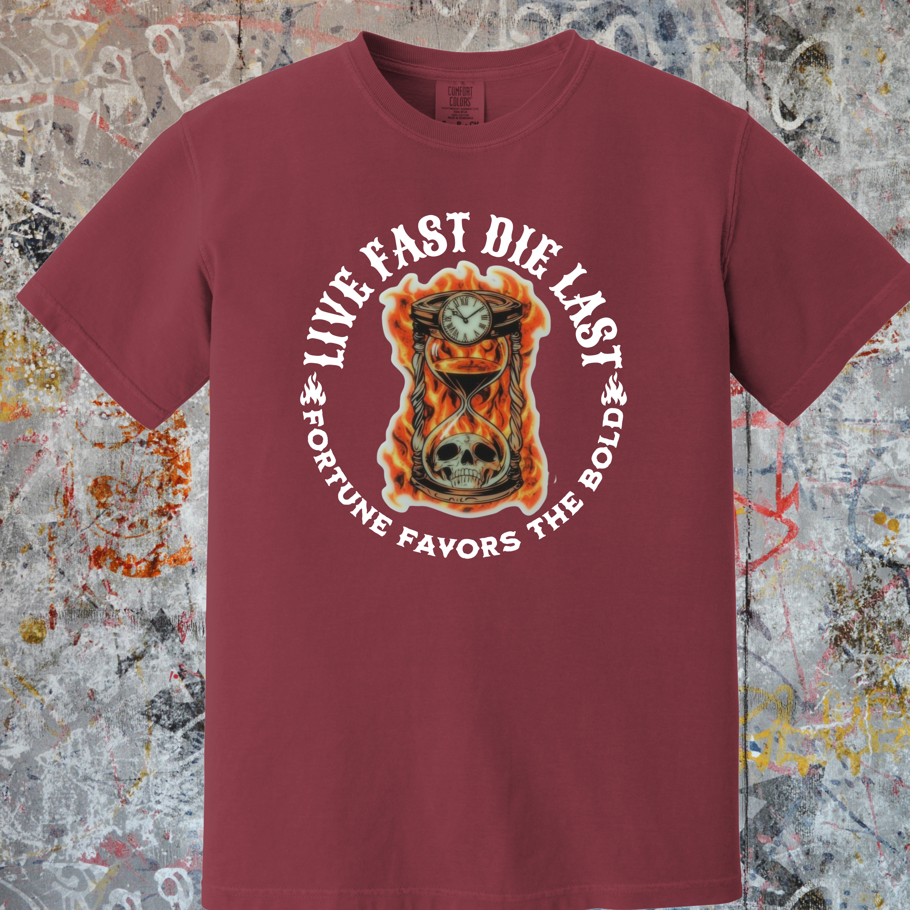 'LIVE FAST-DIE LAST-FORTUNE FAVORS THE BOLD' - Unisex T-Shirt