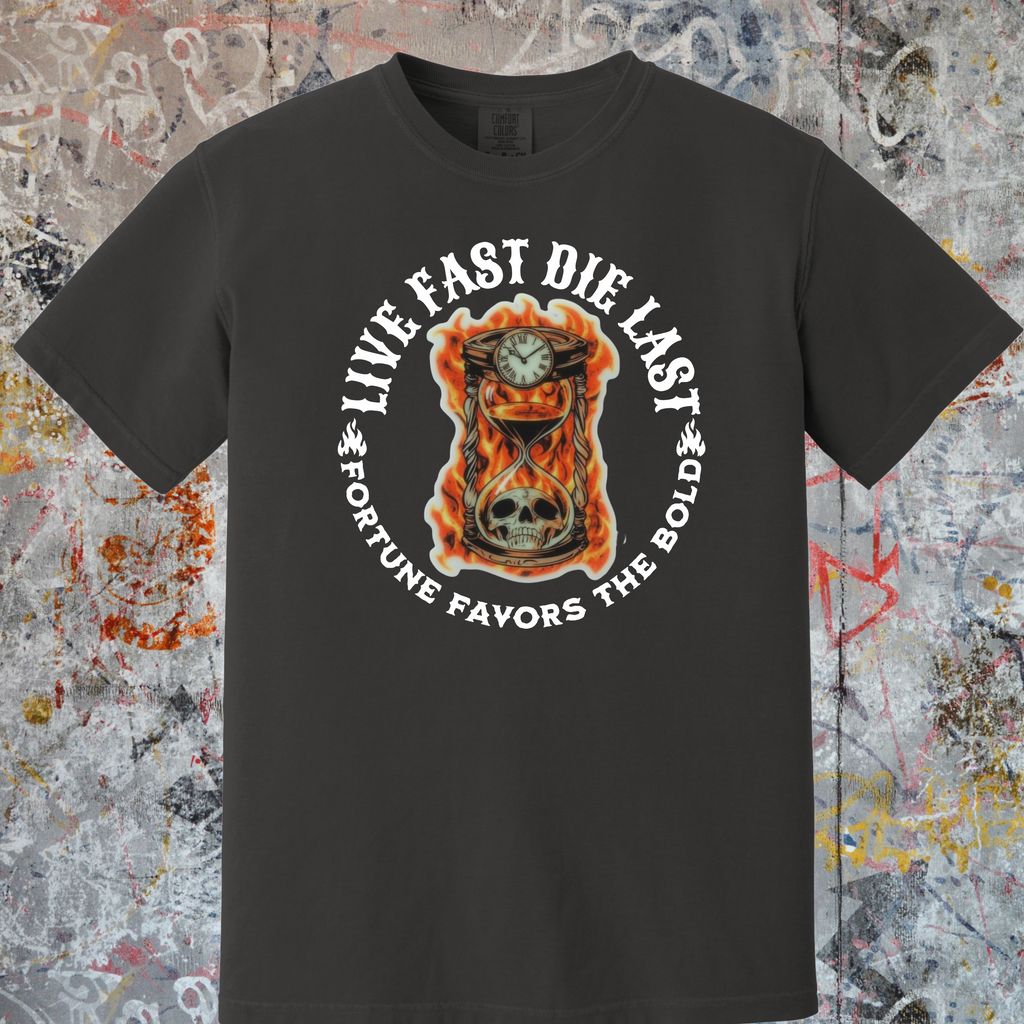'LIVE FAST-DIE LAST-FORTUNE FAVORS THE BOLD' - Unisex T-Shirt