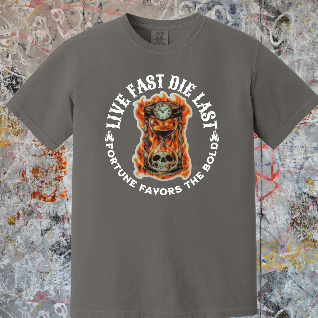'LIVE FAST-DIE LAST-FORTUNE FAVORS THE BOLD' - Unisex T-Shirt