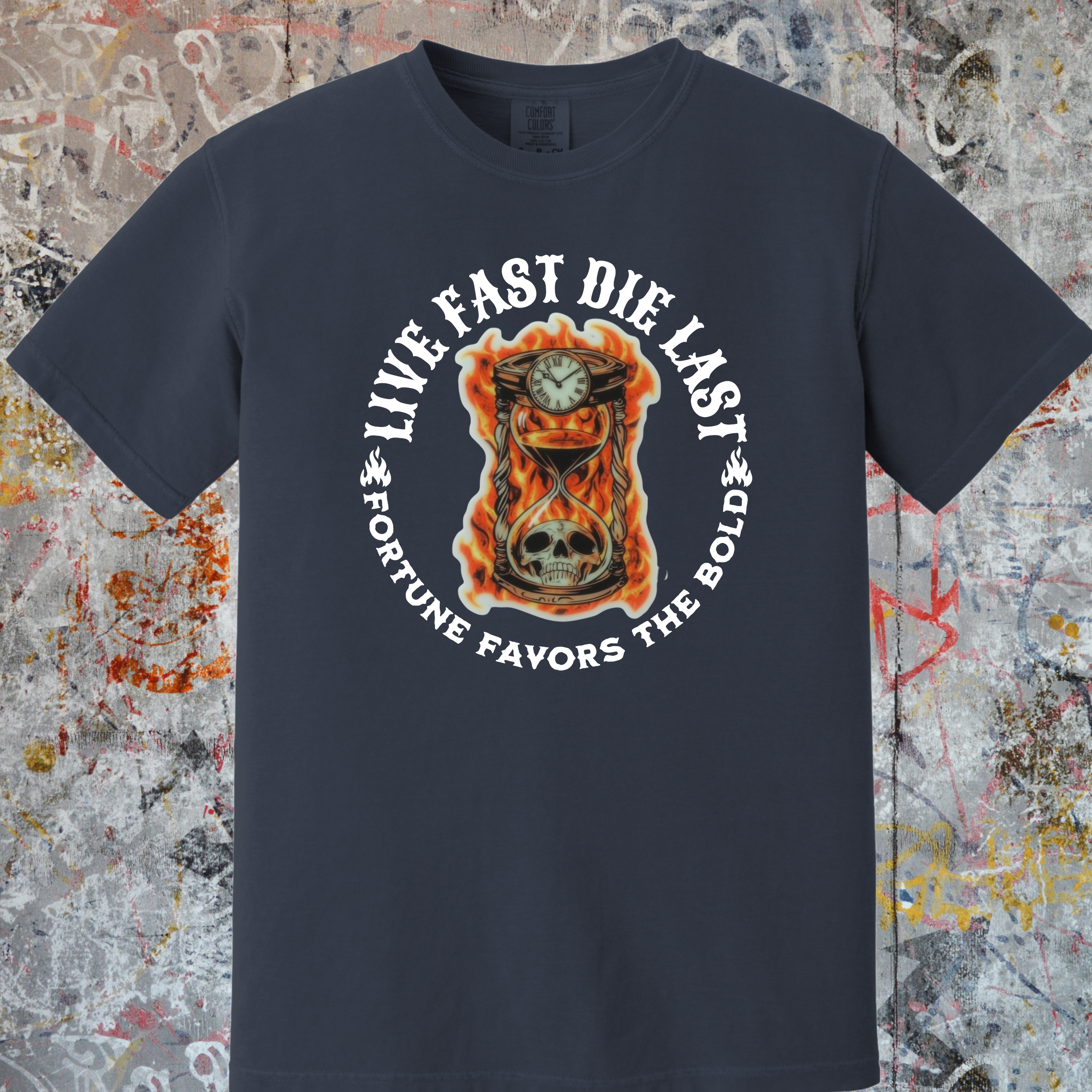 'LIVE FAST-DIE LAST-FORTUNE FAVORS THE BOLD' - Unisex T-Shirt