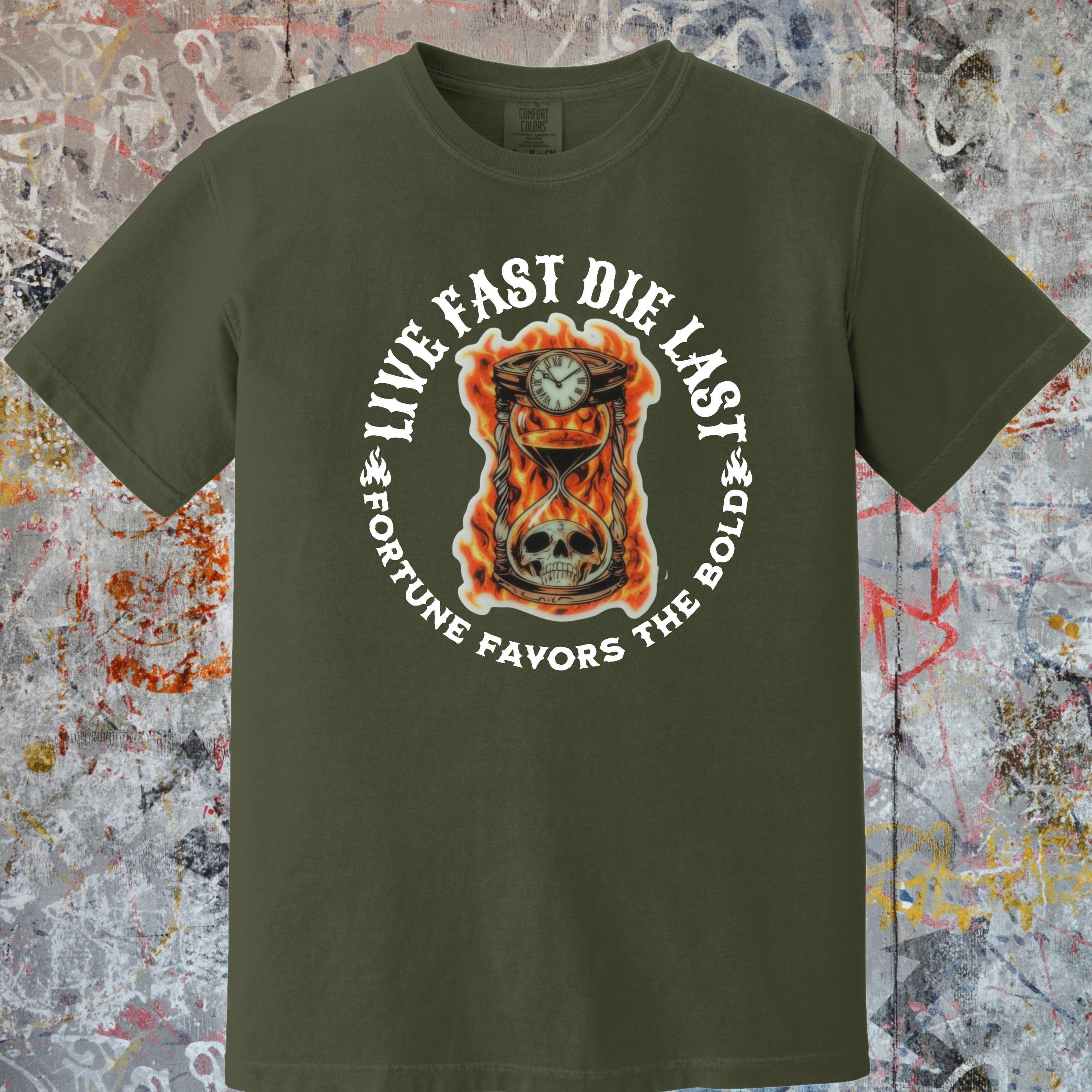 'LIVE FAST-DIE LAST-FORTUNE FAVORS THE BOLD' - Unisex T-Shirt
