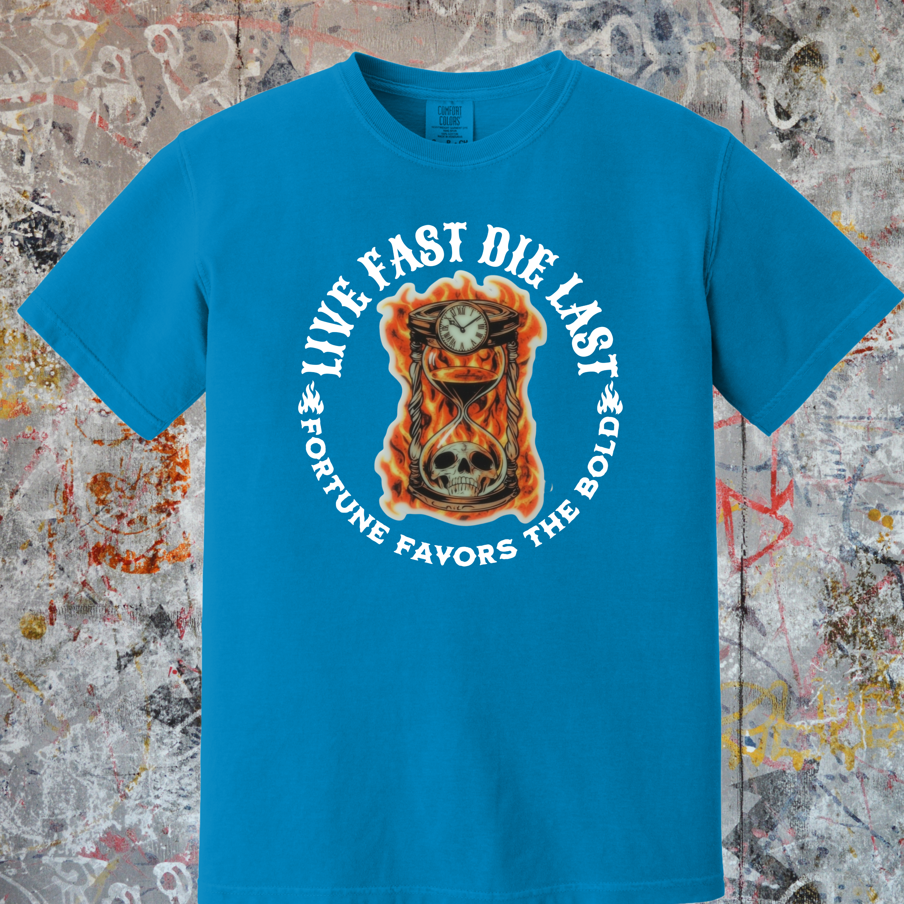 'LIVE FAST-DIE LAST-FORTUNE FAVORS THE BOLD' - Unisex T-Shirt