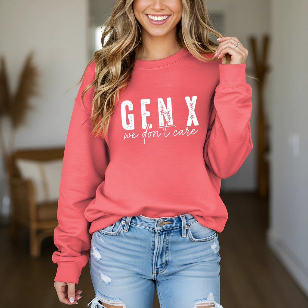 'GENX-WE DON'T CARE' - Unisex Comfort Colors Sweatshirt